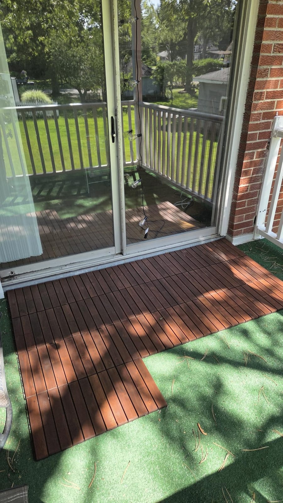 THYOI Premium Deck Tiles, 10 Pcs Patio Flooring - Golden Teak - Crossed customer photo 1