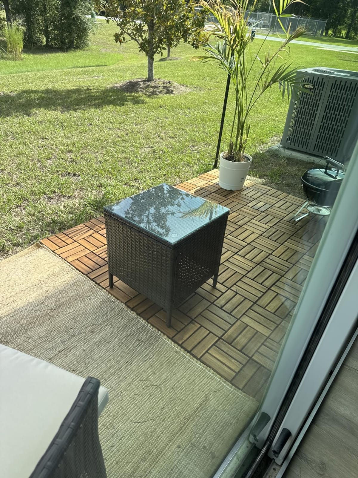 THYOI Premium Deck Tiles, 10 Pcs Patio Flooring - Golden Teak - Crossed customer photo 2