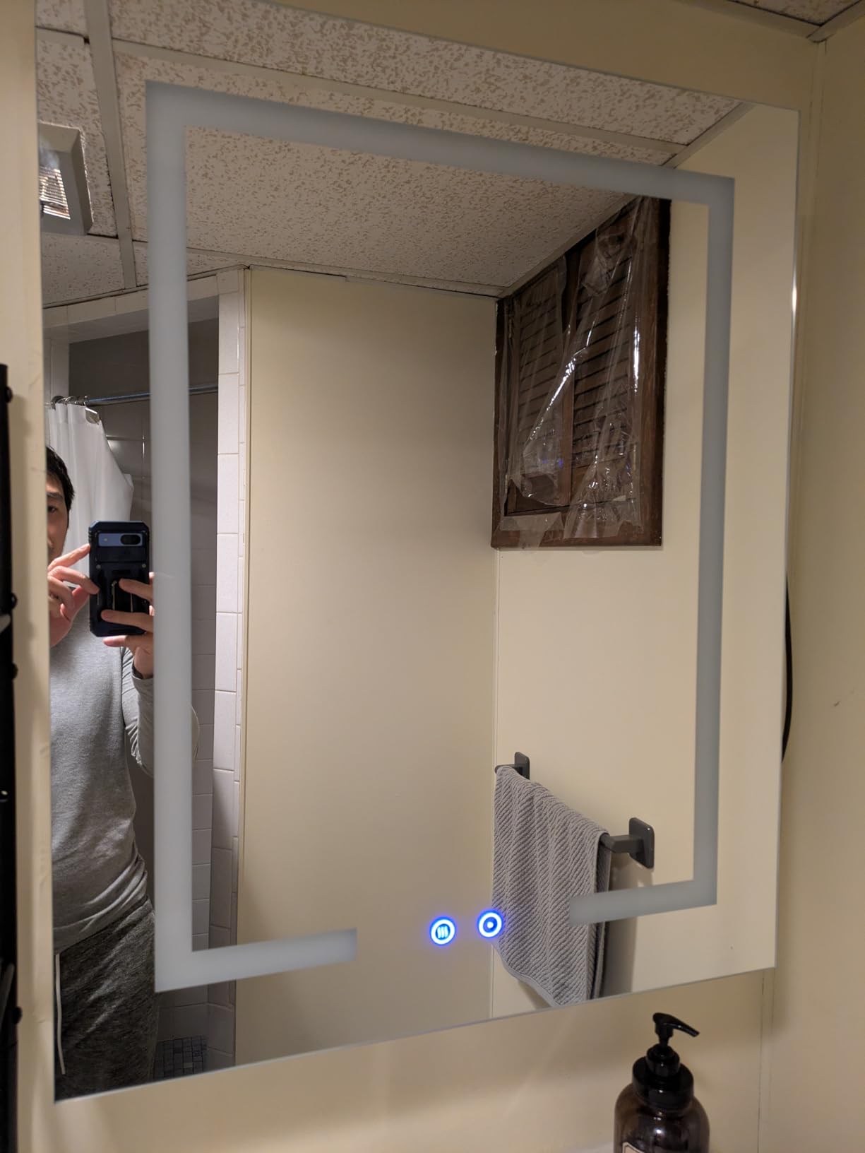 DEYGIA LED Medicine Cabinet with Mirror for Bathroom, Assembly-Free Lighted Medicine Cabinet, Defog, Stepless Dimming, 3 Colors, 2 Outlets, 2USB, Aluminum Wall Mounted Mirrored Cabinets, 36”Wx24“H customer photo 2