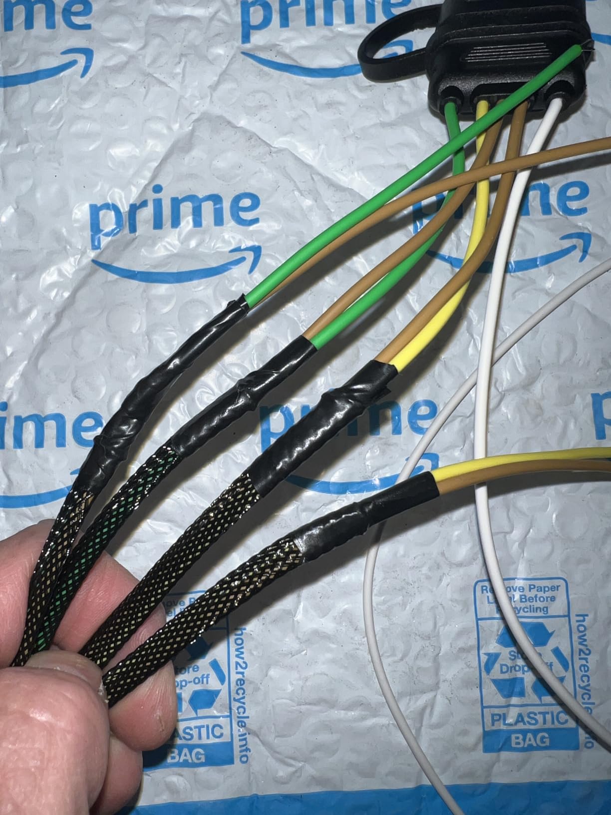 Oyviny 4 Pin 5 Wire Trailer Wiring Harness 22FT for Rewiring Both-Side Taillights, Pure Copper Wishbond Trailer Light Kit 4 Way Flat 5 Wire Plug w/Nylon Net Tube Protection customer photo 1