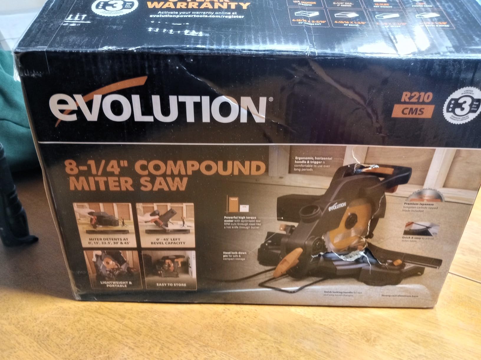 Evolution Power Tools R210CMS Compound Miter Saw, 8-1/4