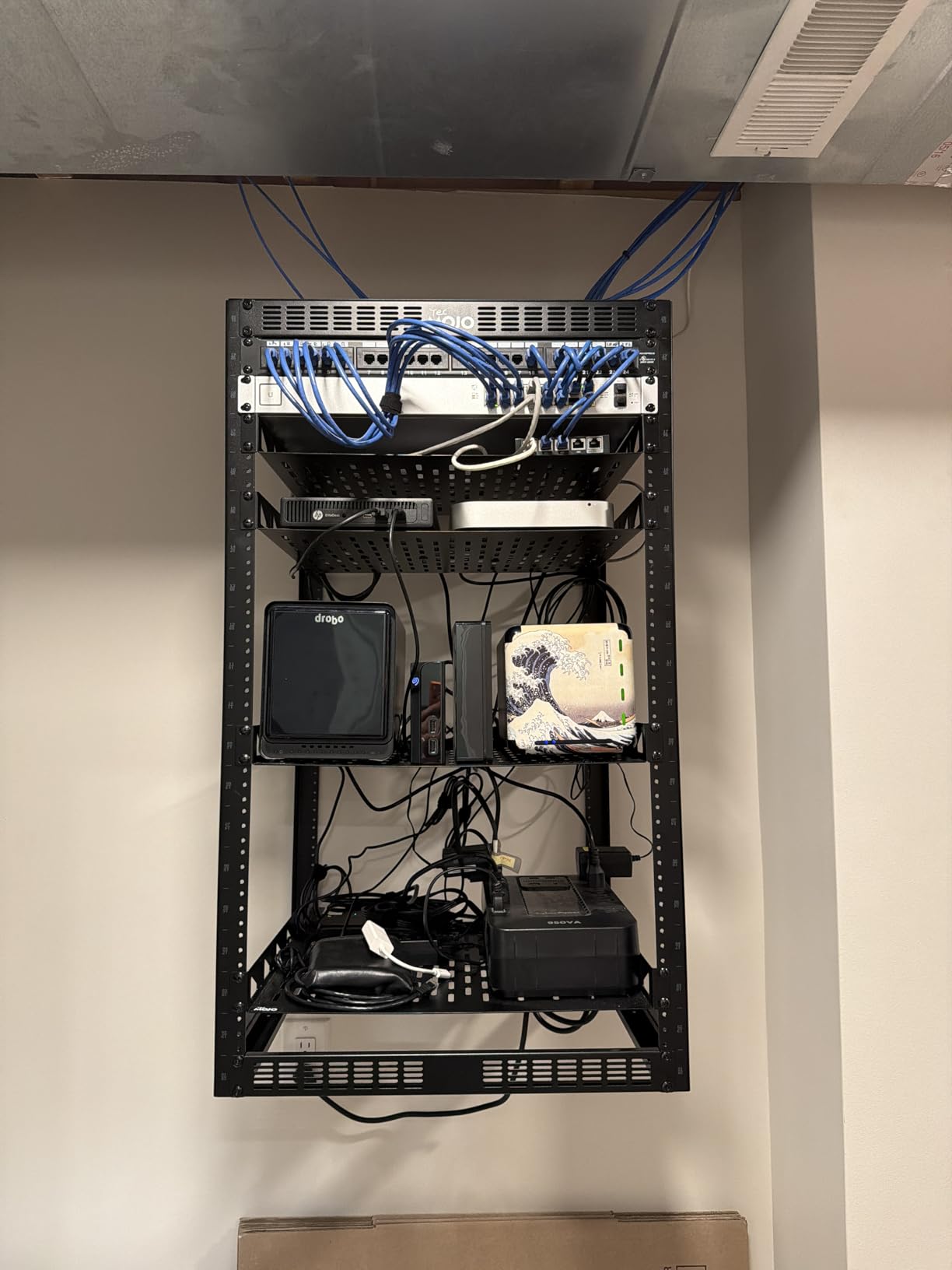 Tecmojo 12U Open Frame Network Rack for IT & AV Gear, AV Rack Floor Standing or Wall Mounted, with 2 PCS 1U Rack Shelves & Mounting Hardware, Network Rack for 19 inch Networking, Audio and Video Device customer photo 1