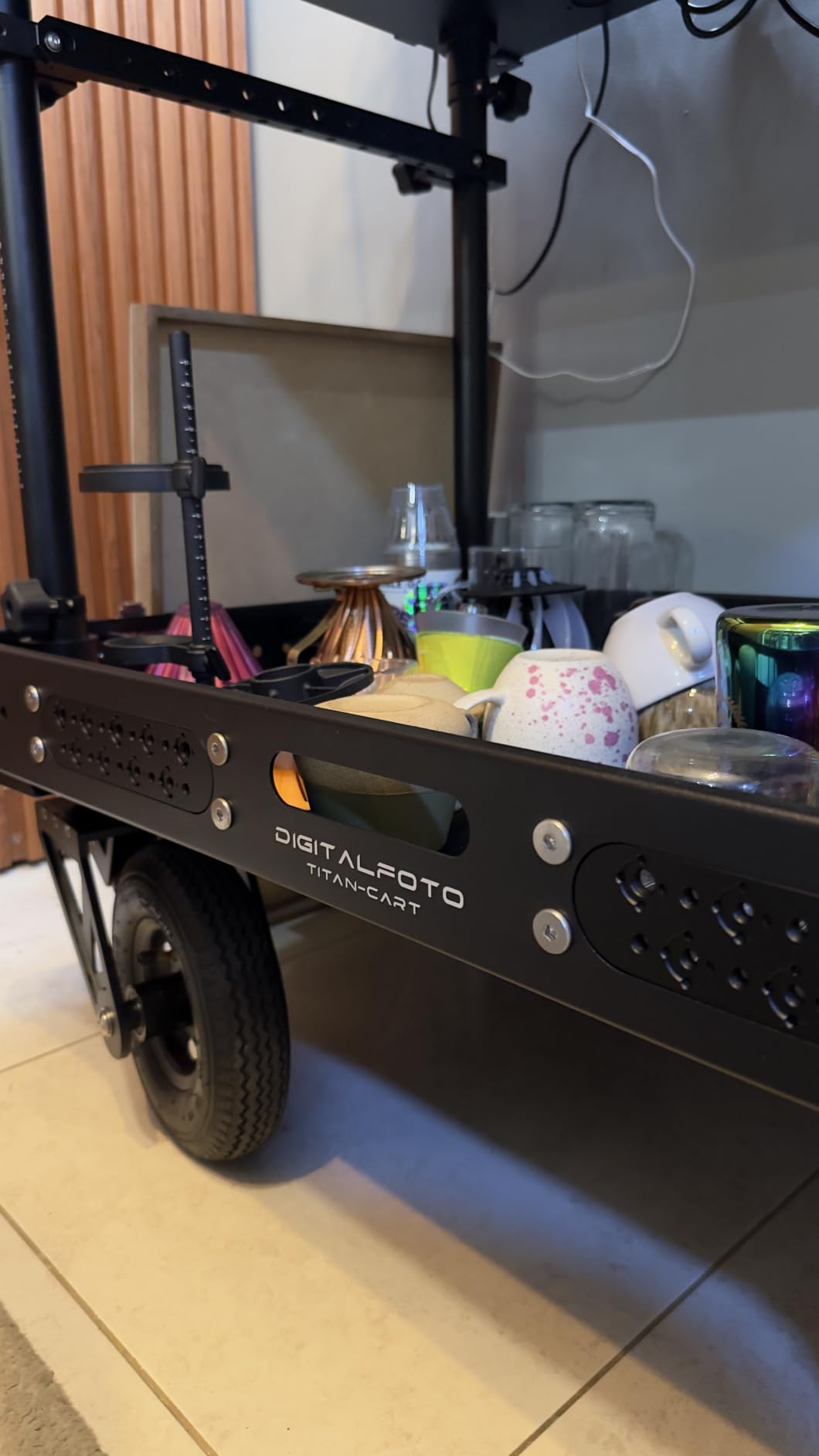 DF DIGITALFOTO Video Production Camera Cart Workstations, Camera Media DIT Cart for Filmmaker/Director/Photographer/Studio/Stage - 660 LBS Load-Titan customer photo 2