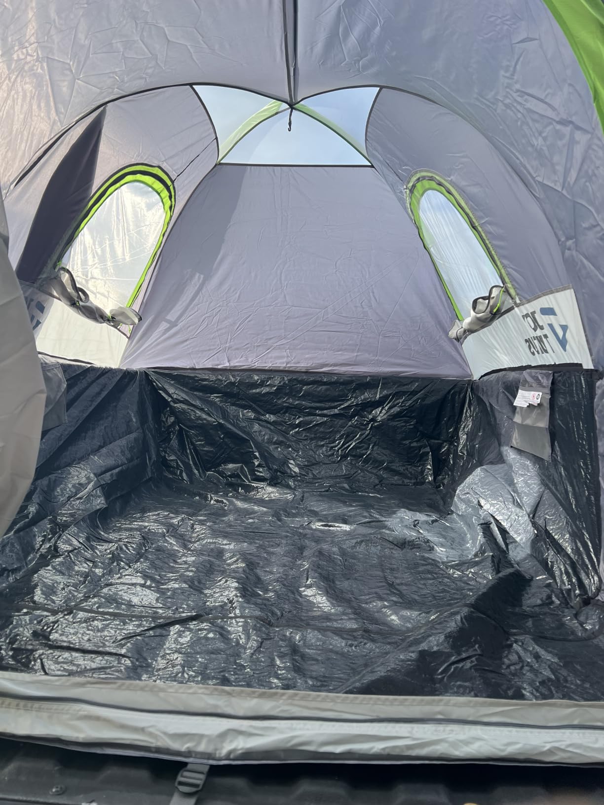 JOYTUTUS Truck Tent with Rainfly 6.5Ft, Straight Spacious Truck Bed Tent with Sky View Mesh, Waterproof PU2000mm Double Layer for 2 Person, Gray Green customer photo 2