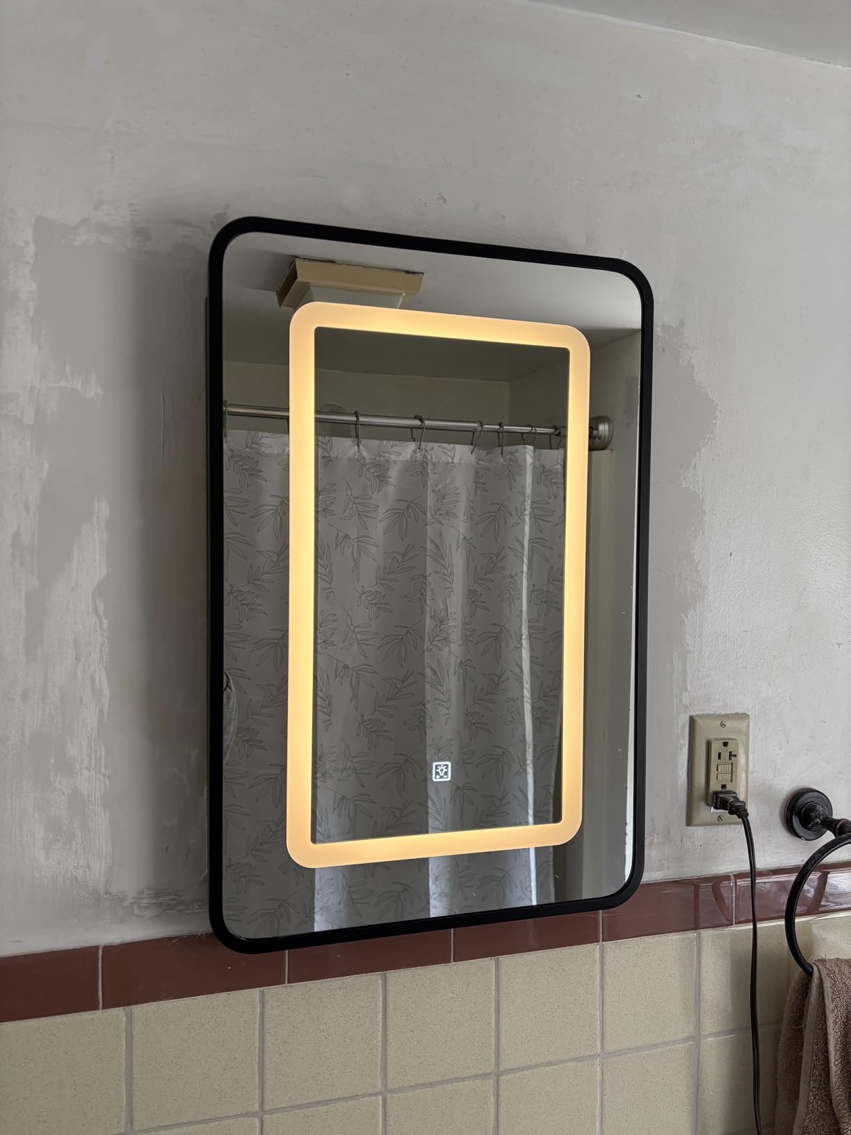 APRILSOUL 24x30 Inch Lighted Bathroom Medicine Cabinet with Mirror, Gold Recessed or Surface Mount Medicine Cabinet Mirror with Storage and LED Lights, 3 Colors Temperature, Dimmable Light customer photo 2