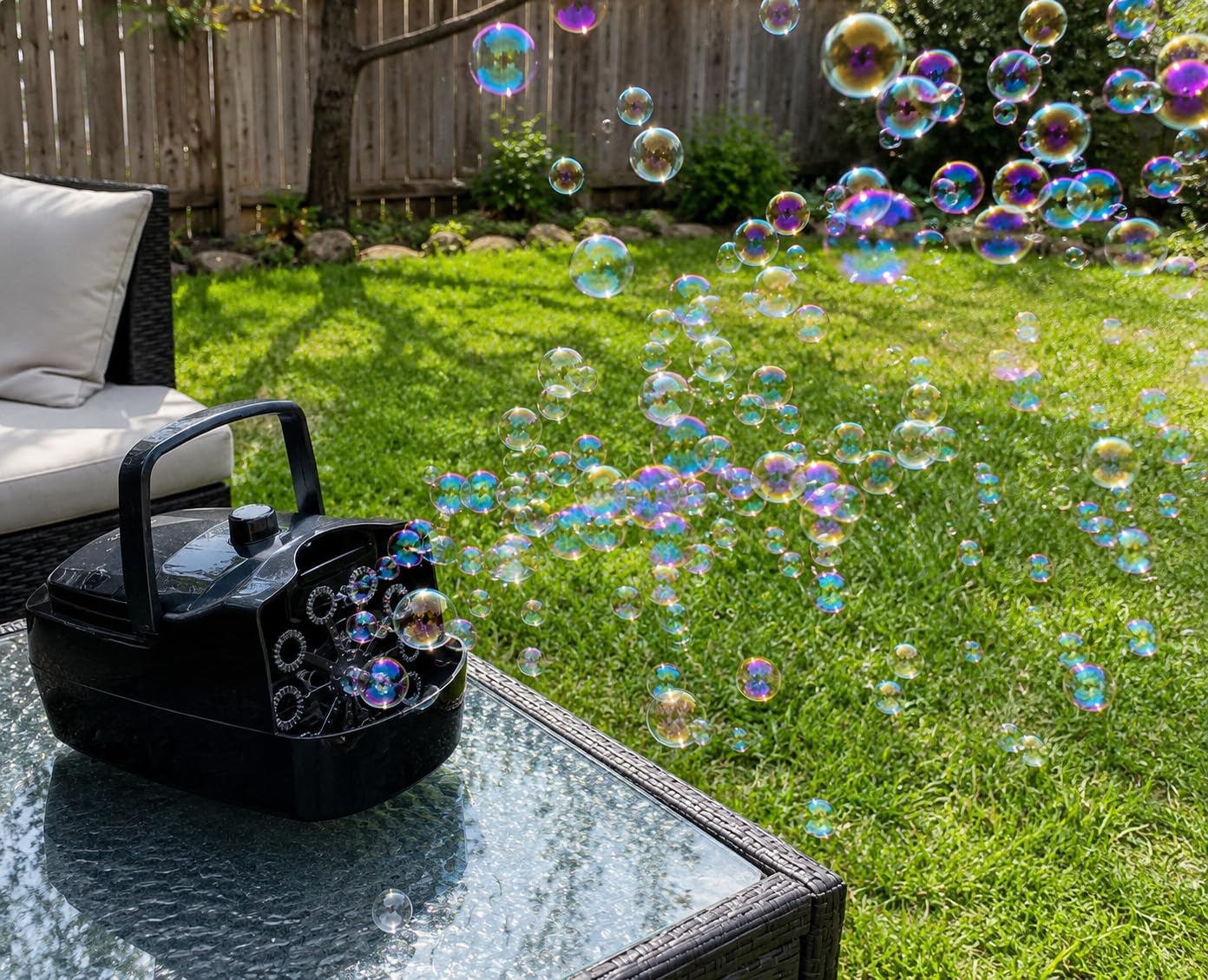 Bubble Machine, Automatic Bubble Blower Maker for Kids or Parties (Black) customer photo 2