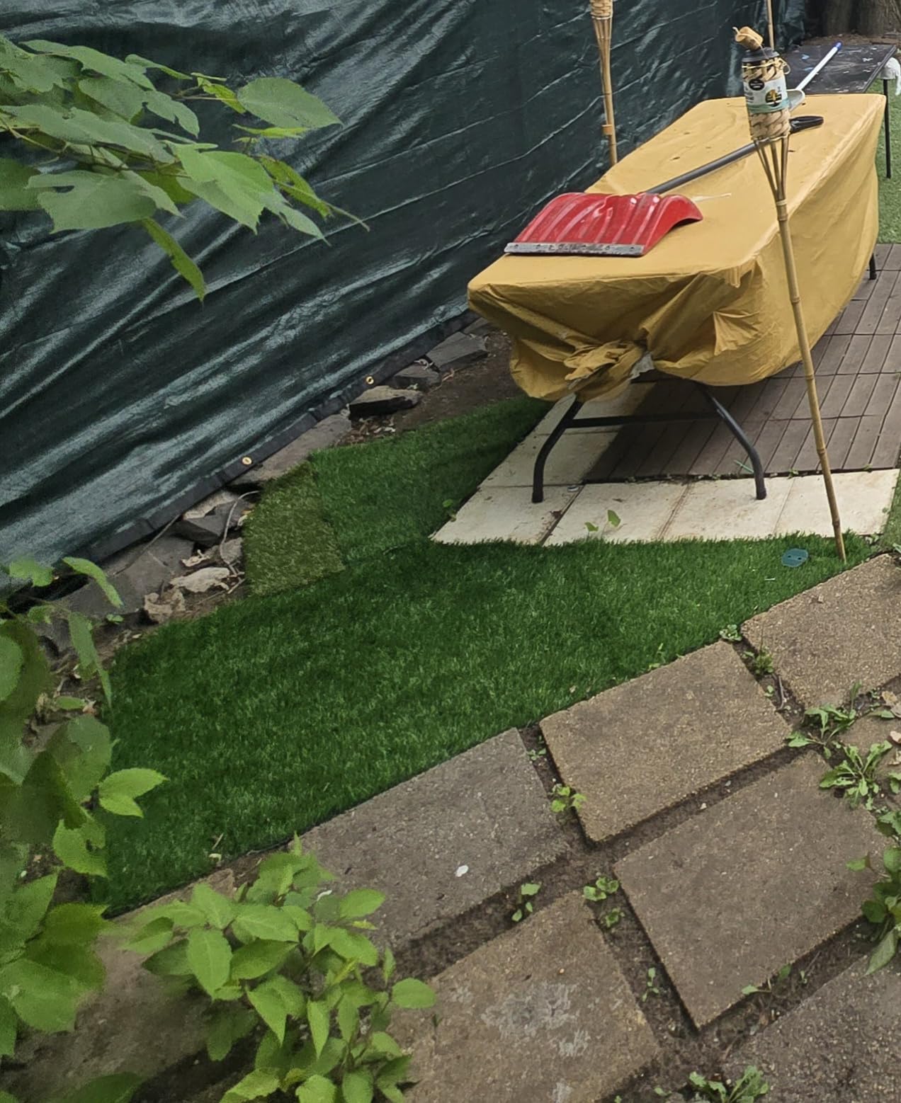 Artificial Turf Grass Outdoor: 6x10FT Fake Grass Mat with Drainage Holes customer photo 2