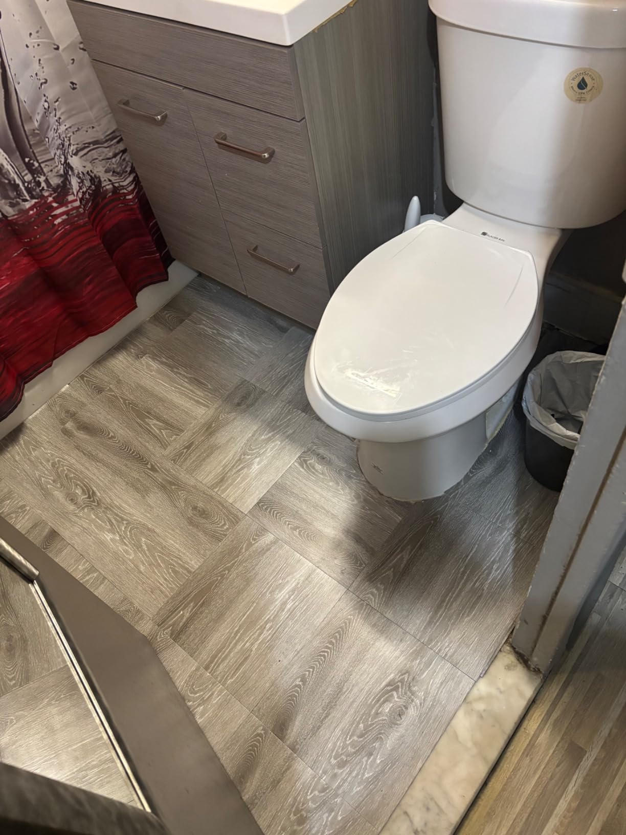 AKOLAFE 40 Sheet Vinyl Flooring 12 x 12 Peel and Stick Floor Tile Waterproof Clearance Vinyl Floor Tiles Wood Grey Self Adhesive Floor Tiles Sticky Laminate Flooring for Bathroom Kitchen Basement RV customer photo 2