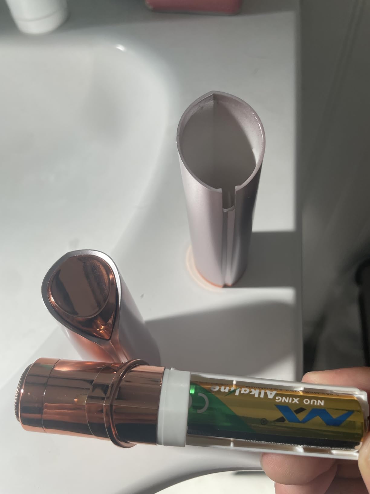Facial Hair Remover for Women - as Seen on TV Painless Face Shaver - Electric Hair Removal Device for Face Lips Peach Fuzz with Light (Rose Gold) customer photo 1