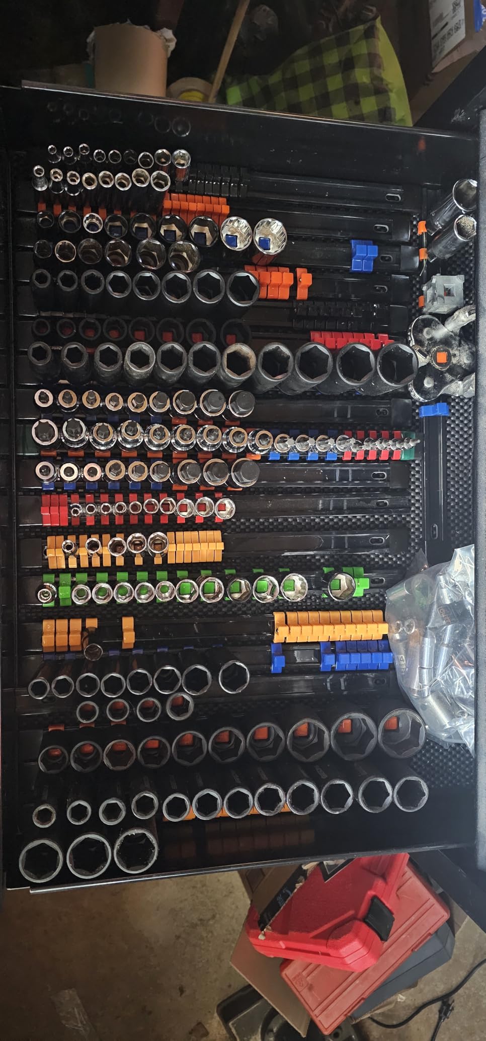 SWANLAKE Socket Organizer Set 18-Piece, 1/4-Inch x 96 Clips, 3/8-Inch x 90 Clips, 1/2-Inch x 72 Clips, Socket Organizer for Tool Box Drawer, Drive Socket Trays, Socket Holder Clip Rail customer photo 2