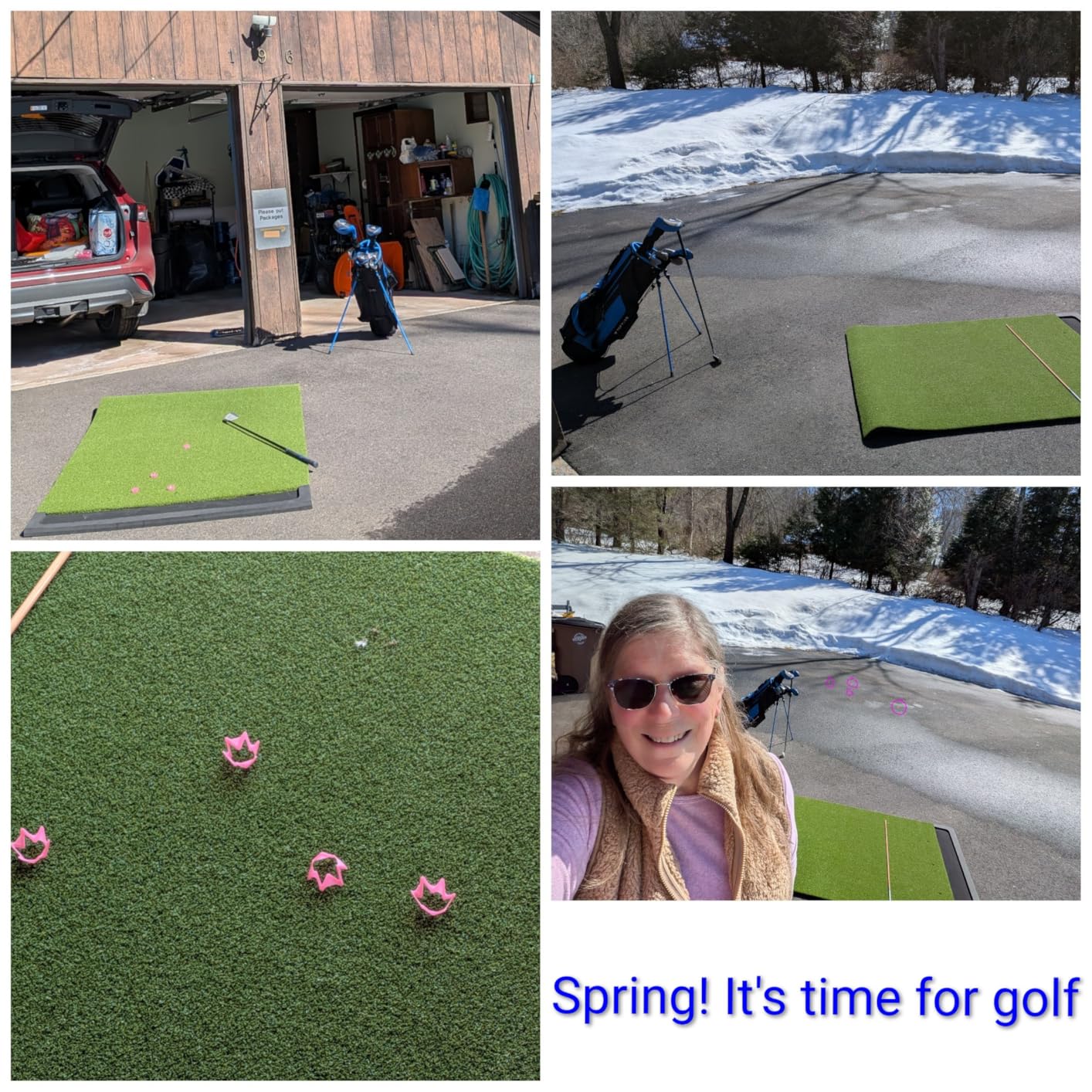 Integrated Golf Hitting Mat with Ball Tray, Thickening Golf Mats Practice Outdoor & Indoor Artificial Turf Matt with 3 Tees customer photo 2