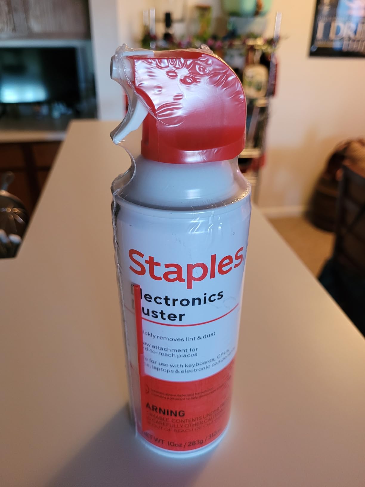 Staples Compressed Air Duster, 10 Oz Cans, 2-Pack | For cleaning electronics, keyboards, and office devices of dust and debris. customer photo 1