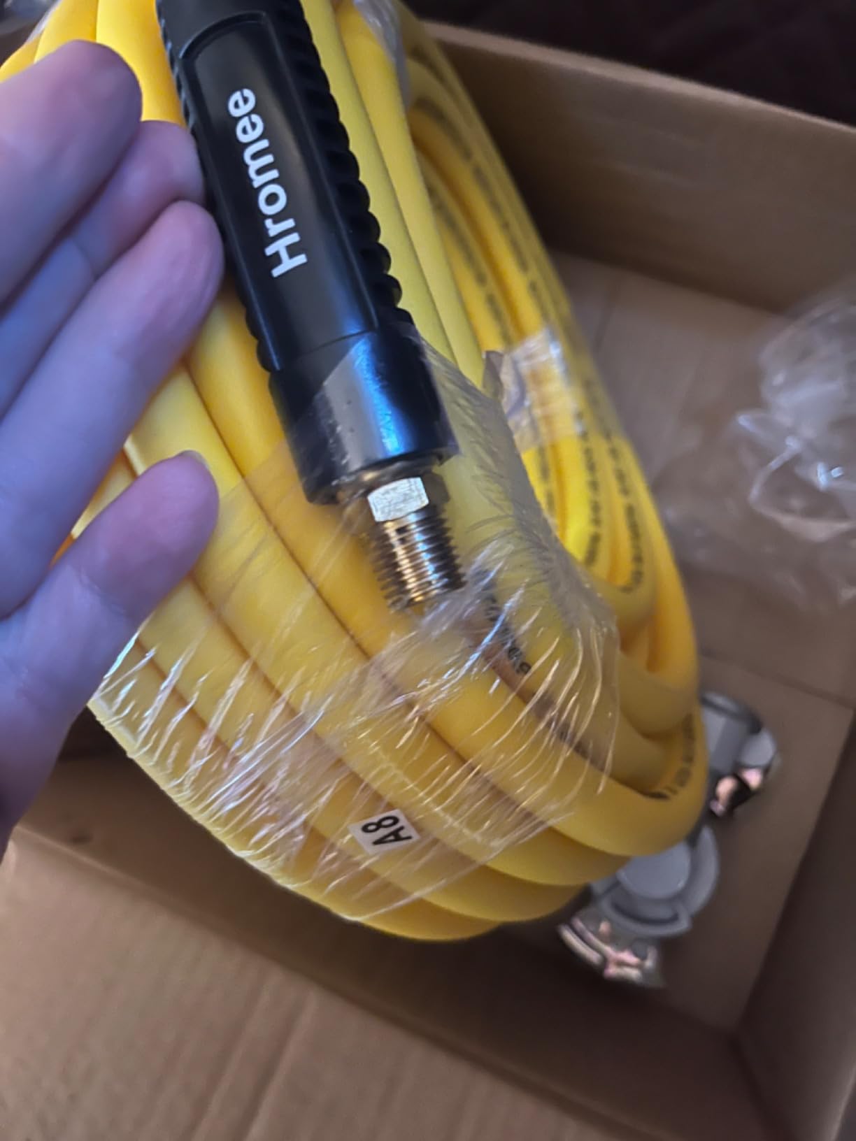 Hromee Semi Truck Glad hand Tire Inflator Kit 3/8 in. x 50 ft. Hose with Universal Glad hand and 13 inch Extended Reach Dual Foot Locking Air Chuck, Air Hose Tire Inflator Kit customer photo 2