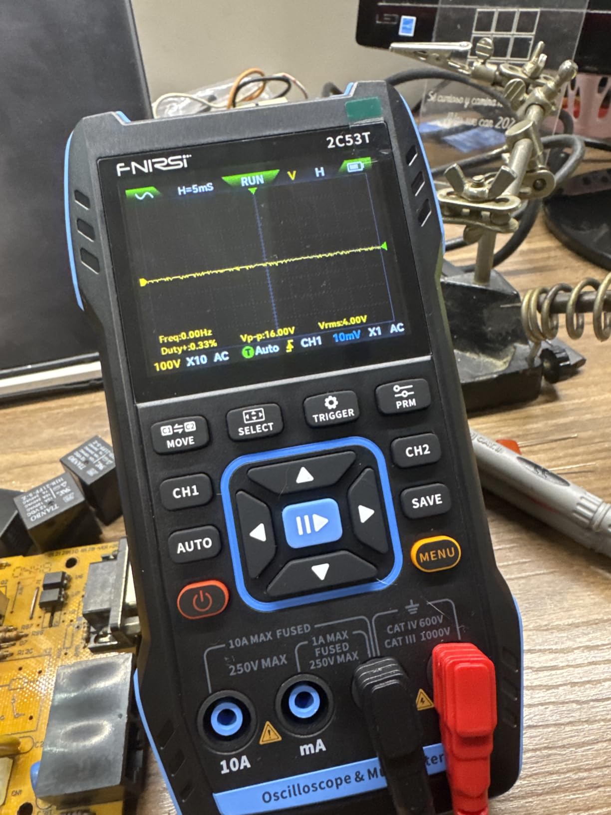 FNIRSI 2C53T 3-in-1 50MHz 2CH Oscilloscope Multimeter DDS Signal Generator | 250MSa/s Sampling, 19999 Counts Multimeter, Handheld Protable Oscilloscope, Auto Measurement for Automotive Electronic Repair customer photo 1
