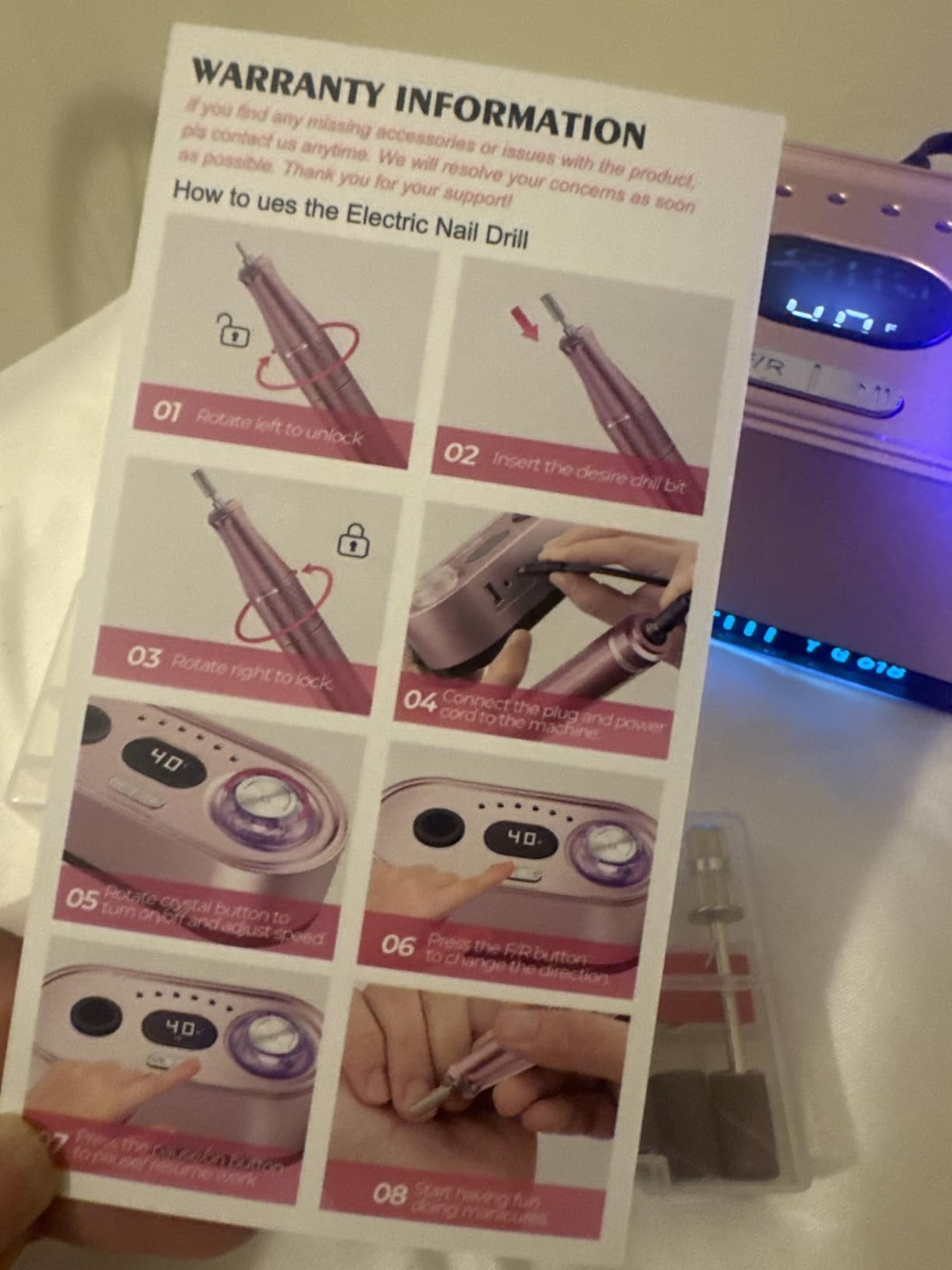 JOSGLOI 40000RPM Professional Nail Drill E-File for Gel Polish Removal customer photo 2