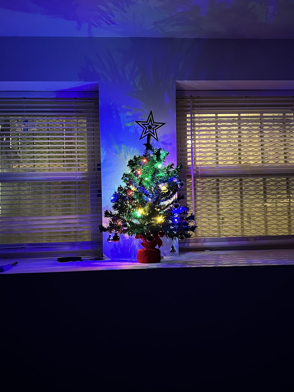 Mini Tabletop Christmas Tree with 30 LED String Lights, Star Top, Perfect for DIY Decoration 2ft customer photo 1