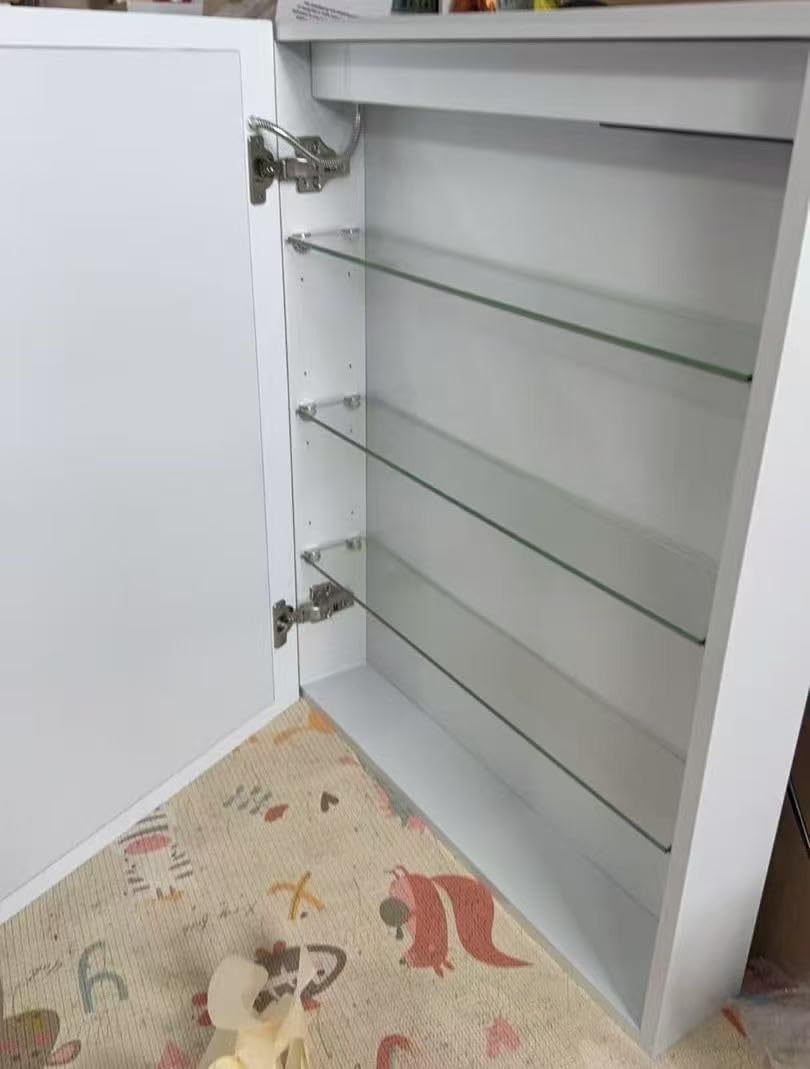 DEYGIA LED Medicine Cabinet with Mirror for Bathroom, Assembly-Free Lighted Medicine Cabinet, Defog, Stepless Dimming, 3 Colors, 2 Outlets, 2USB, Aluminum Wall Mounted Mirrored Cabinets, 40”Wx24“H customer photo 1