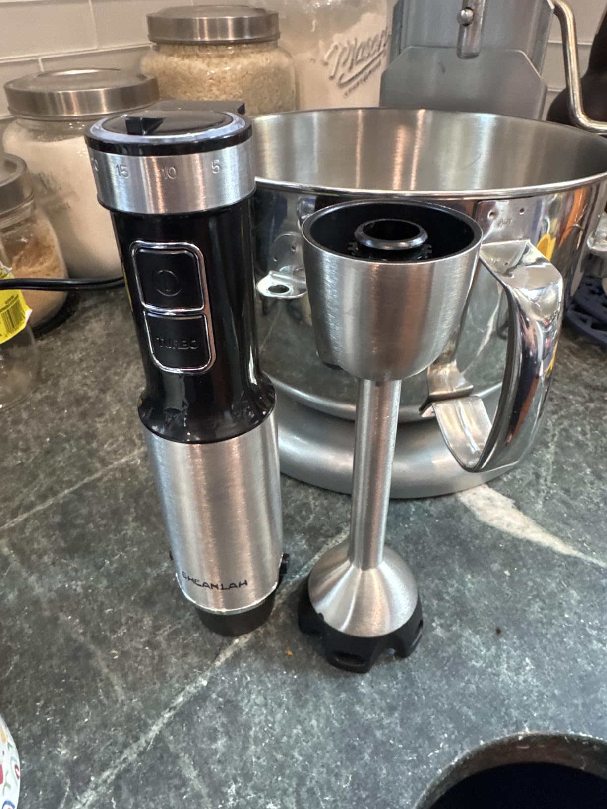 1000W Powerful Immersion Blender handheld, 2026 New Update Hand Blender with 25-Speed, Scratch-Resistant Corded Hand Mixer with Heavy-Duty Copper Brushless Motor and Gift Box customer photo 1