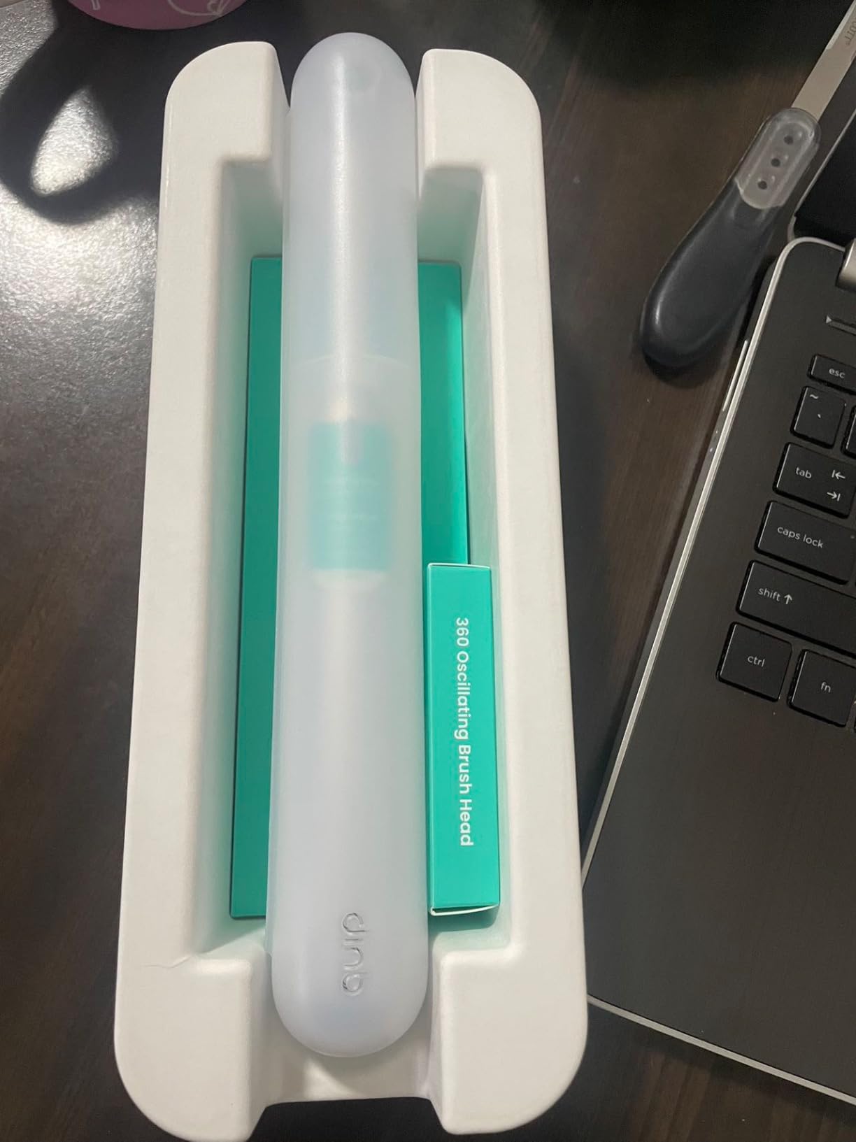 Quip Rev Oscillating Electric Toothbrush, Mirror Mount, Travel, Blue Stone customer photo 1