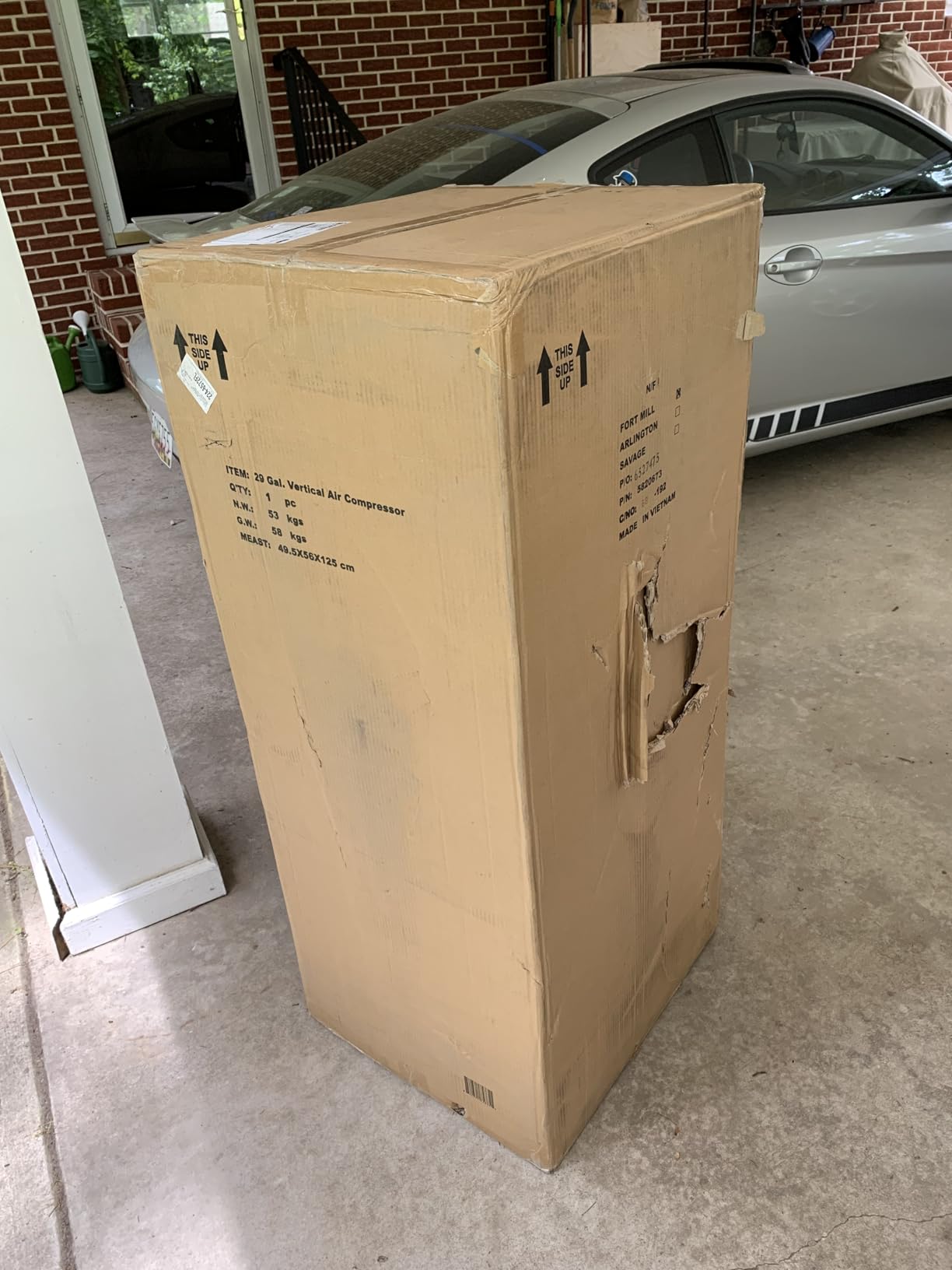 Klutch 60-Gallon Vertical Air Compressor, Single-Stage, 3.7 HP, 230V | Dependable compressed-air output, Demanding shop and garage air-tool use, Maintenance-friendly access customer photo 1