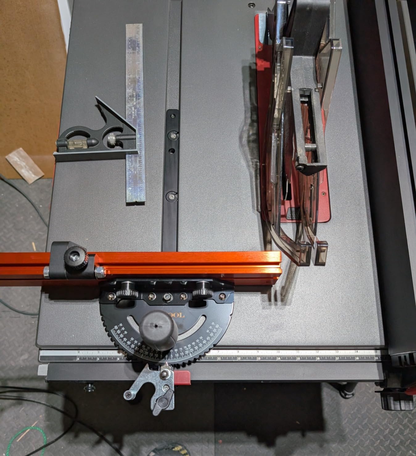 O'SKOOL Miter Gauge for Table Saw with 22-36 in Extension Fence | Flip Stop, 27 Positive Angle Stops, Reversible Fence Setup, and Zero Play Fit Adjustment, PTA026 customer photo 1