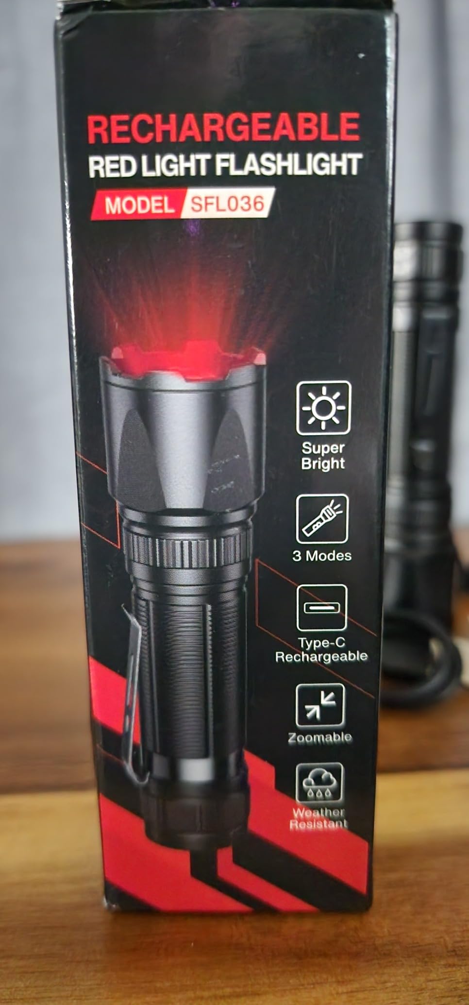 RECHOO Red Light Flashlight, High-Powered 3-Mode Red LED Rechargeable Flashlights with Clip & Lanyard, Zoomable Portable Red Flashlights for Hunting, Astronomy, Aviation & Night Observation customer photo 2
