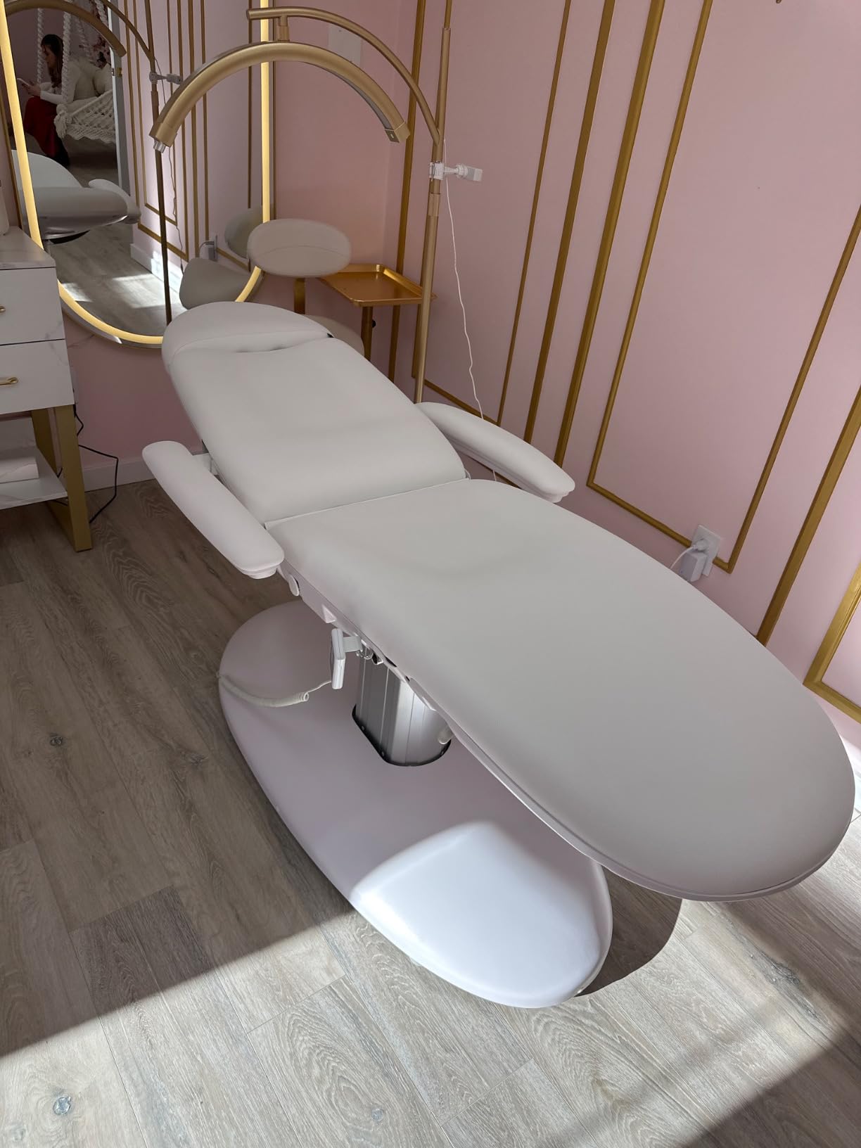SKINACT Venus Electric Medical Spa Treatment Table & Chair with Wired Hand Remote Control, Adjustable Multi-Function Esthetician Bed for Facial, Med Spa, Massage & Beauty Treatments, Sand customer photo 1