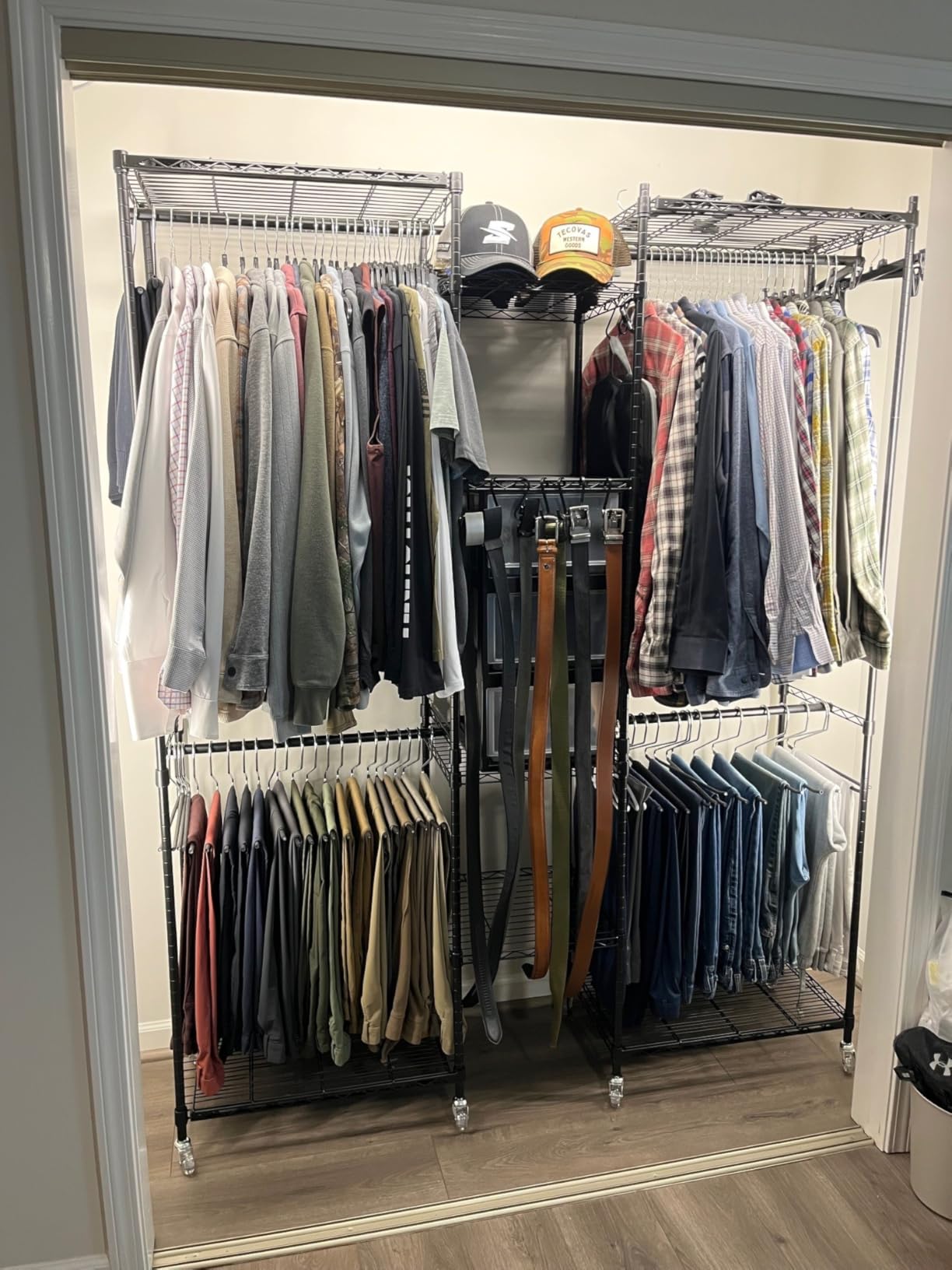 VIPEK X3 Expandable Heavy Duty Clothes Rack Closet Organizer System Black | Large Freestanding Clothing Rack with Adjustable Shelves and Hanger Rods from 5'2