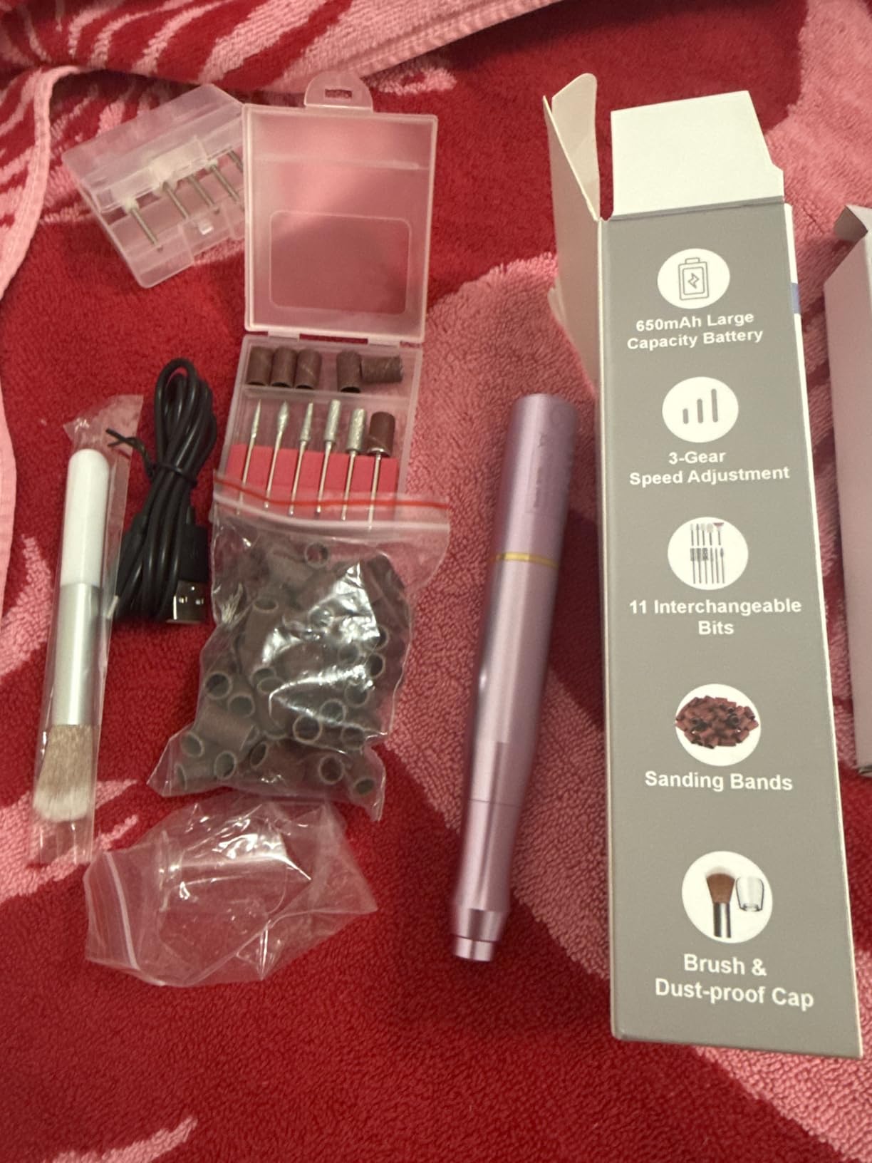 TUOBEO Cordless Nail Drill Electric Nail File Kit, Rechargeable Efile Set customer photo 2