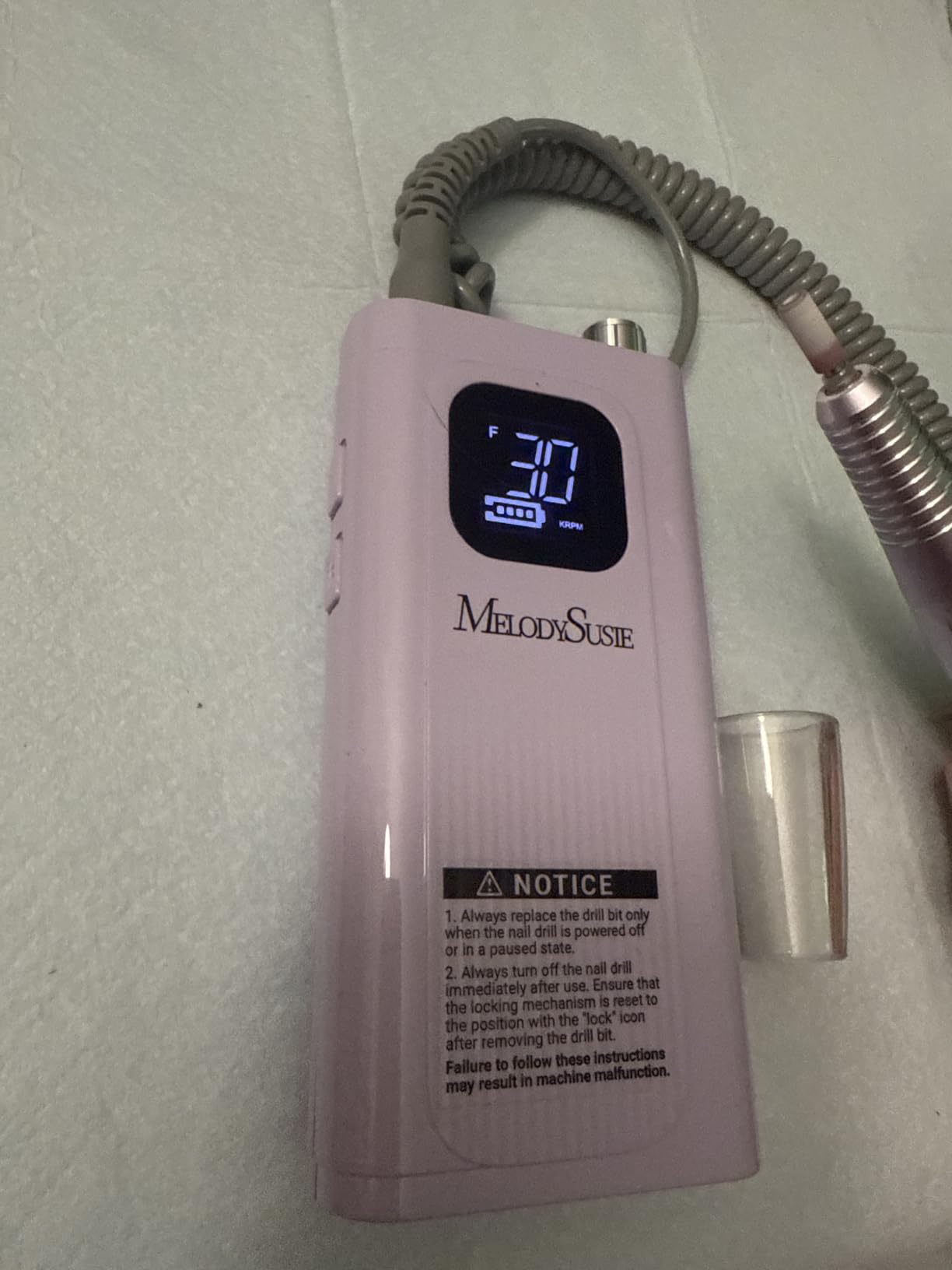 MelodySusie Clip-On SC300F Cordless Nail Drill 30,000 RPM for Beginners customer photo 2