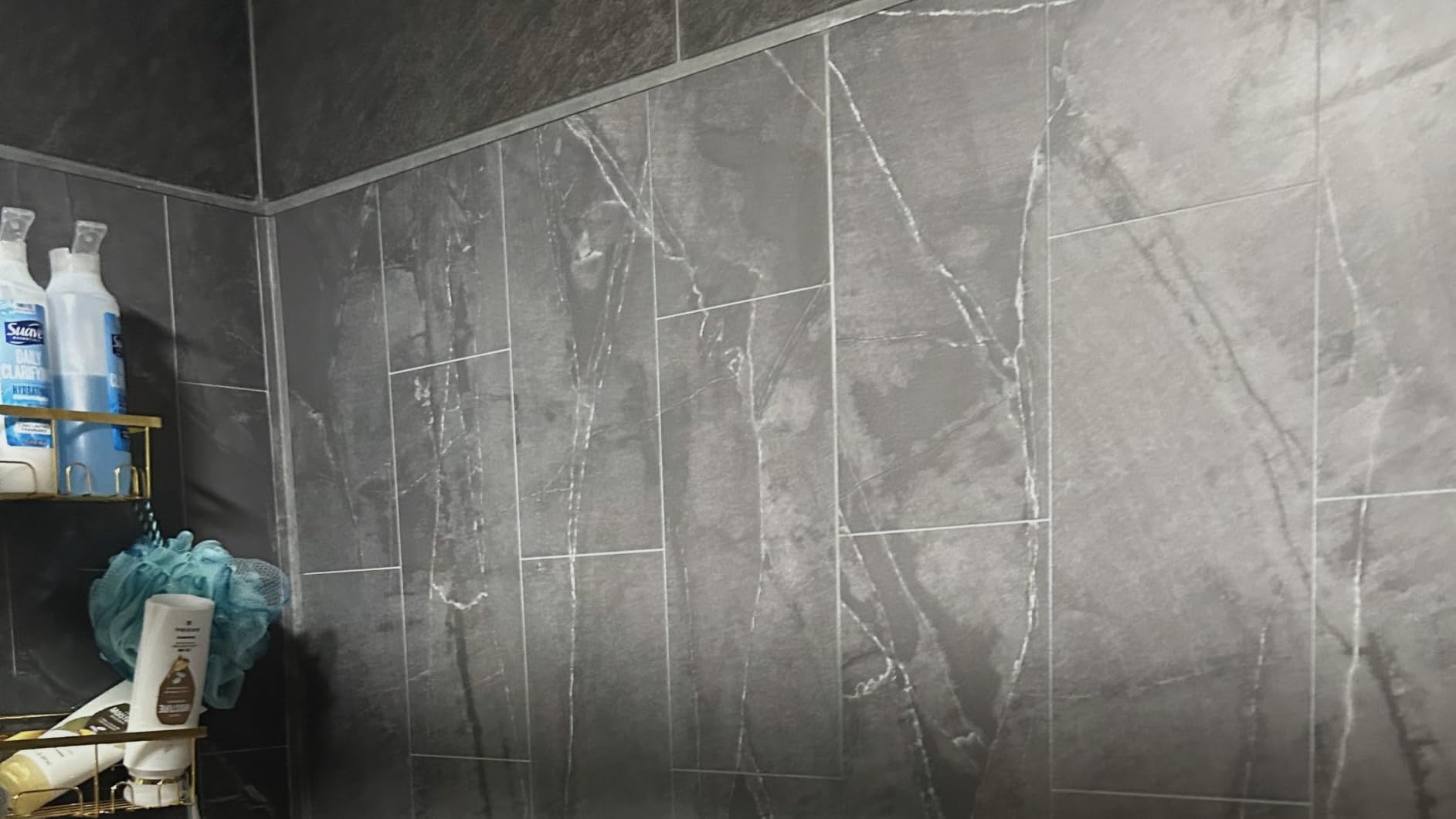 Palisade Vinyl Corner Shower Surround Kit 78in x 36in x 36in, Urban Glacier customer photo 2