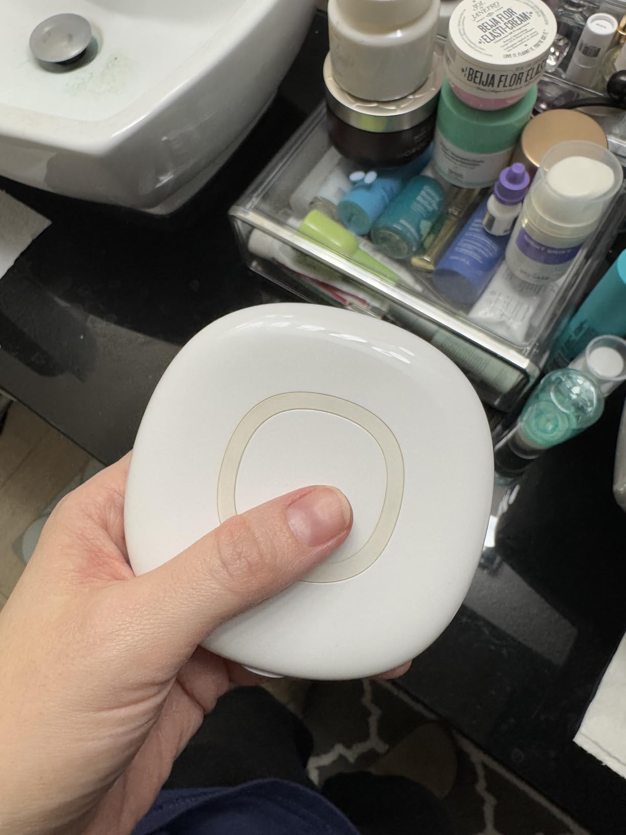 UV Mirror for Sunscreen Test with UV Camera, Sun Protection Visualization Travel Makeup Mirror with LED Light and 3X Magnification Pocket Mirror customer photo 2