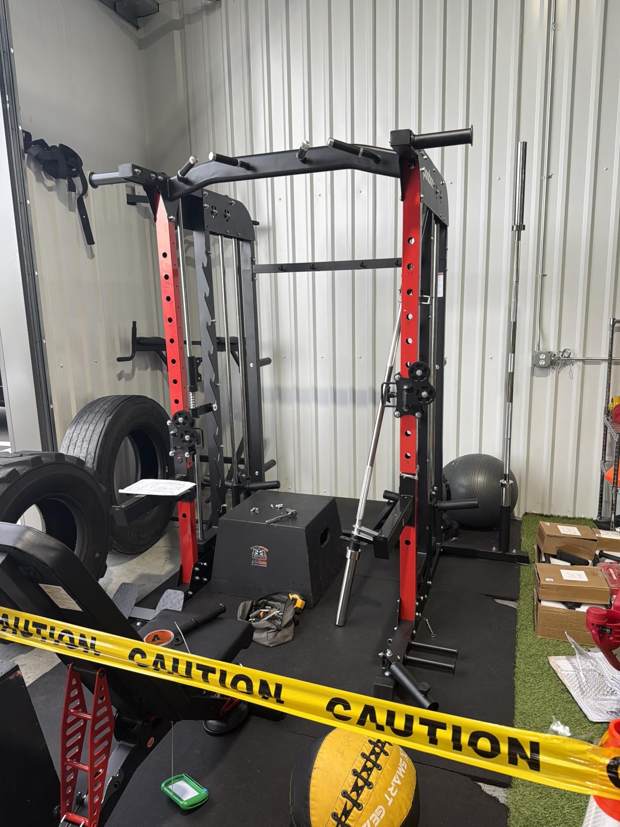 pooboo Power Cage Smith Machine with 2000LB Squat Rack Cable System | LAT Pulldown and Dual Pulley Cable Crossover with All-in-One Home Gym Machine, Adjustable Stations and Training Attachments customer photo 2