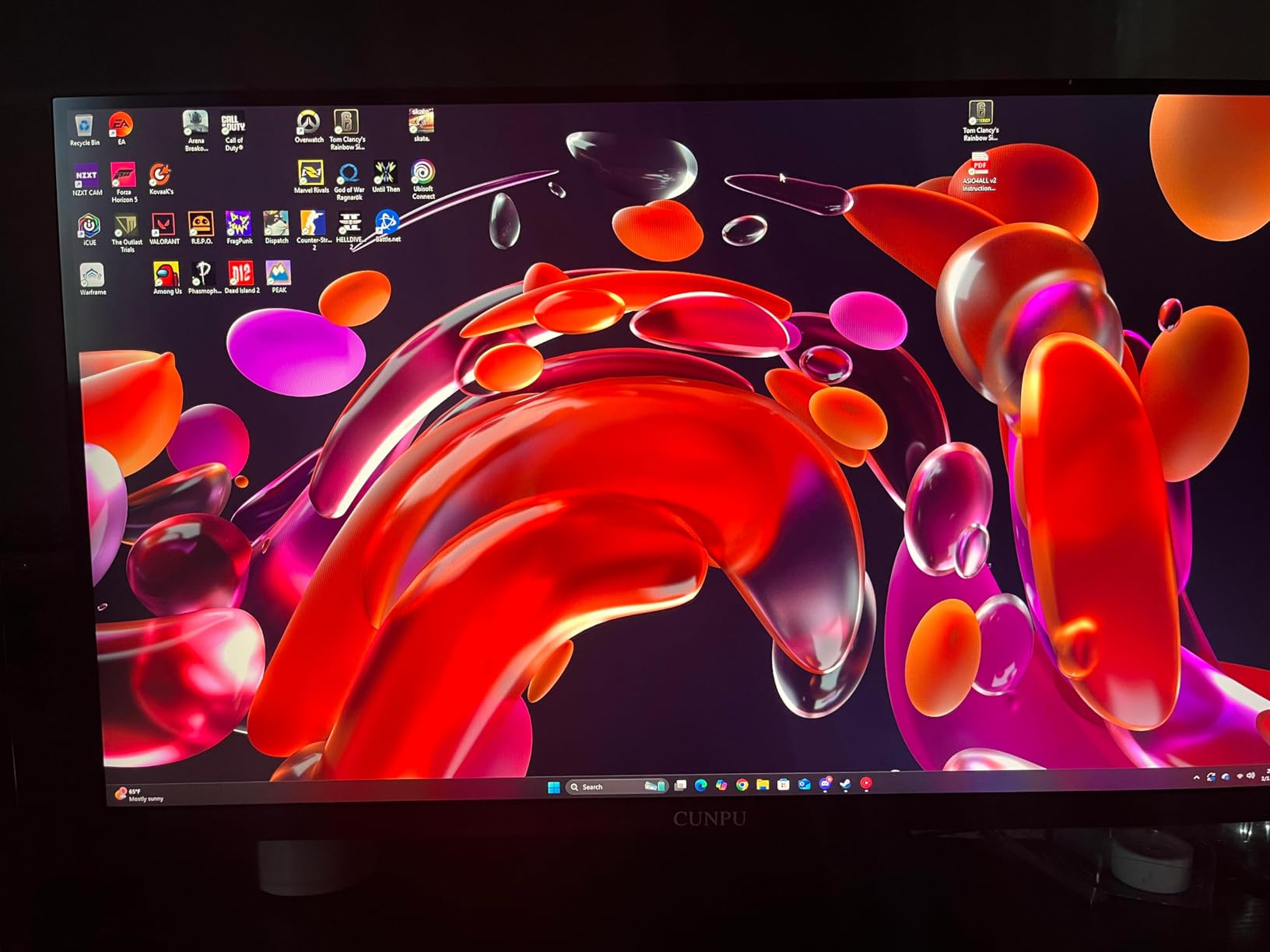 CUNPU 27 Inch 1440P 240Hz Gaming Monitor, Fast IPS, 1ms GTG QHD Gamer Monitor, FreeSync & G-Sync, HDR, 128% sRGB, Height/Pivot/Tilt/Swivel Vertical Monitor, Built-in Dual Speaker, HDMI/DP customer photo 2