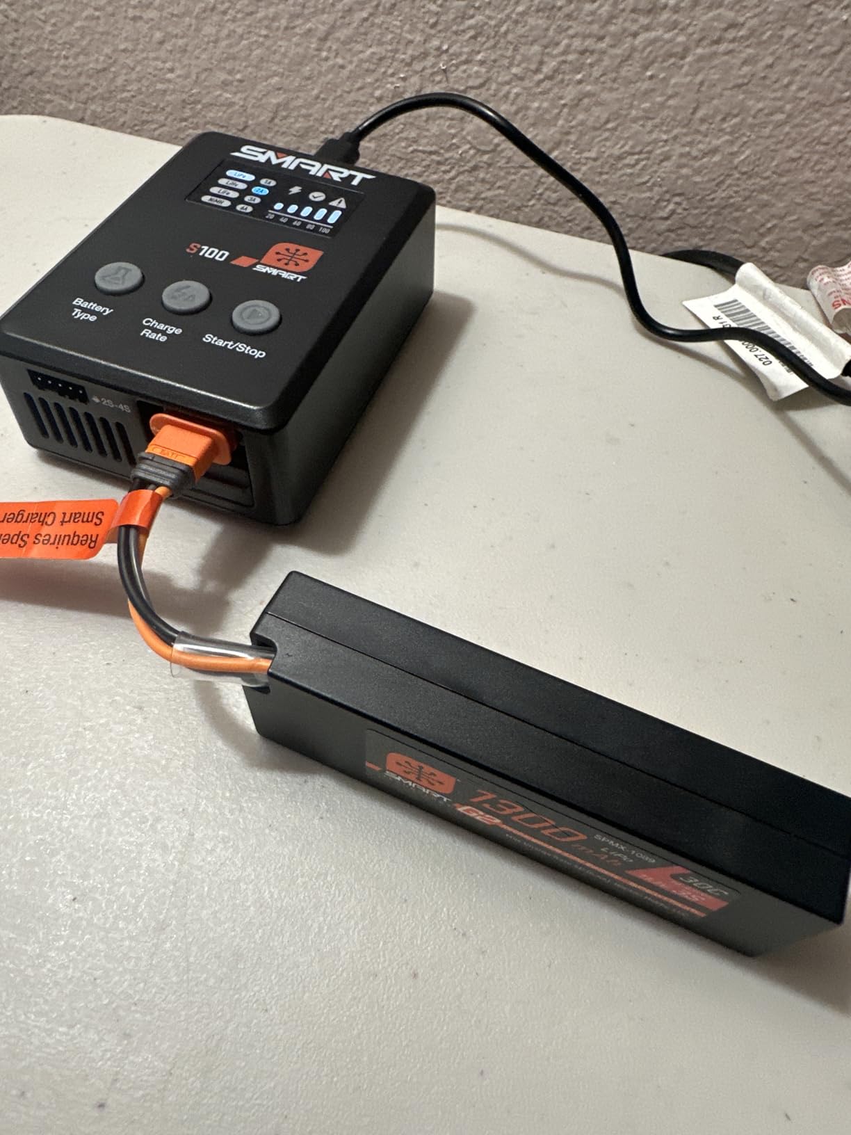 Spektrum Smart Powerstage Bundle: 1300mAh 3S 30C LiPo Battery (IC2) / S100 Charger / 65W Power Block/Adapter, SPMXPSS315 customer photo 1