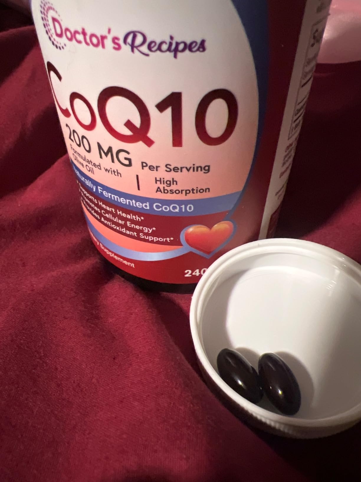 Doctor's Recipes CoQ10 200mg Per Serving, High Absorption with Olive Oil | Heart & Vascular Health, Energy Production & Antioxidant Support, 4 Month Supply, 240 Softgels customer photo 2