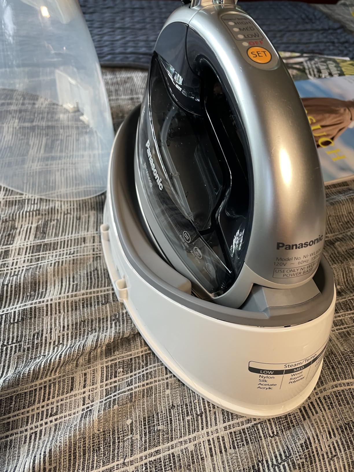 Panasonic NI-WL700A Cordless Steam/Dry Iron, 1500W, Black/Dark Blue, Cordless Wireless Steamer, Stainless Steel Plate, 1500W Power, Heats in Under 5 Minutes, 360 Degree Freestyle Soleplate customer photo 2