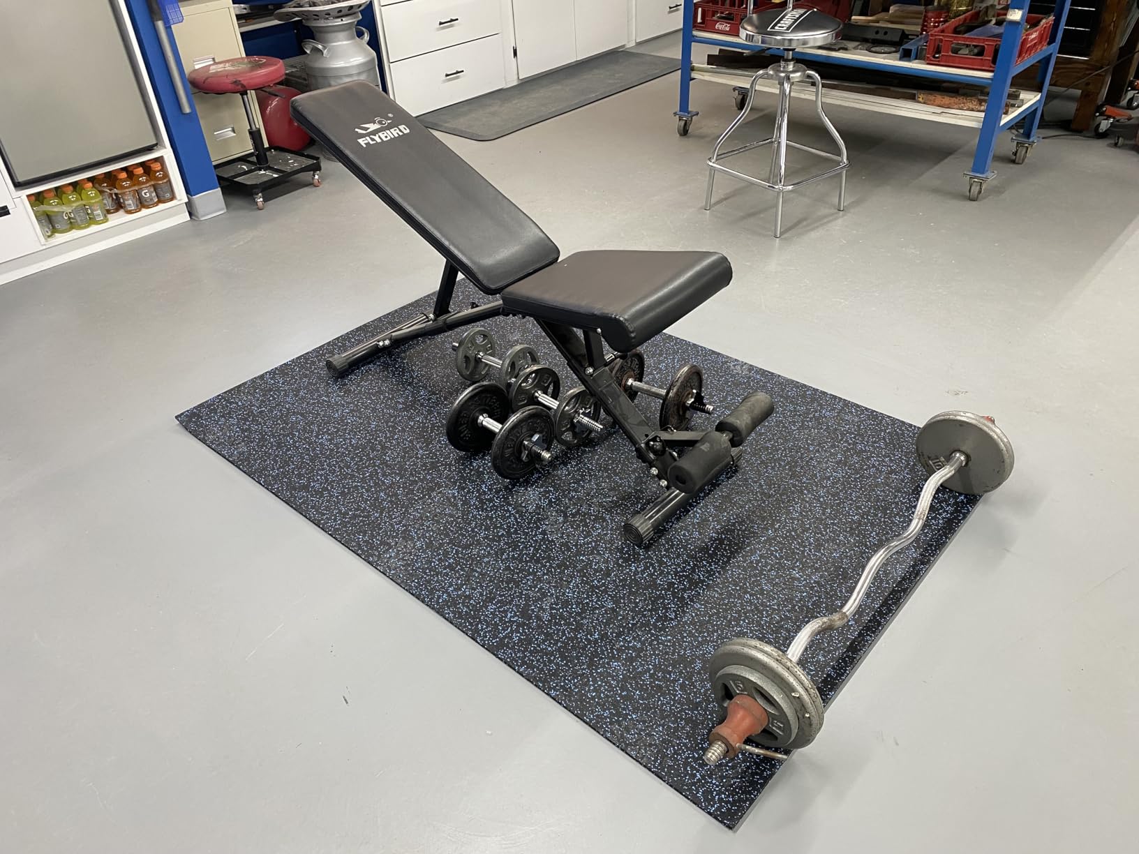 Playsafer Genaflex Rubber Gym Floor Mat, Heavy Duty Commercial Protective Gym Flooring Roll - 8mm Thick (10% Grey, 4' X 10') customer photo 1