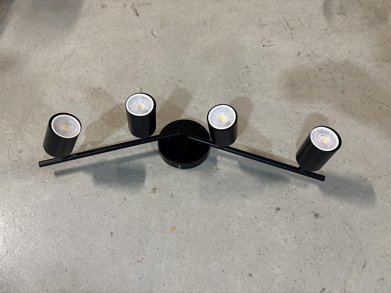 LED 4 Light Track Lighting Kit, Black Ceiling Spotlights, Modern Track Light Fixture with Flexibly Rotatable Light Heads for Kitchen, Living Room, Bedroom, Includes 4 x GU10 Bulb customer photo 2