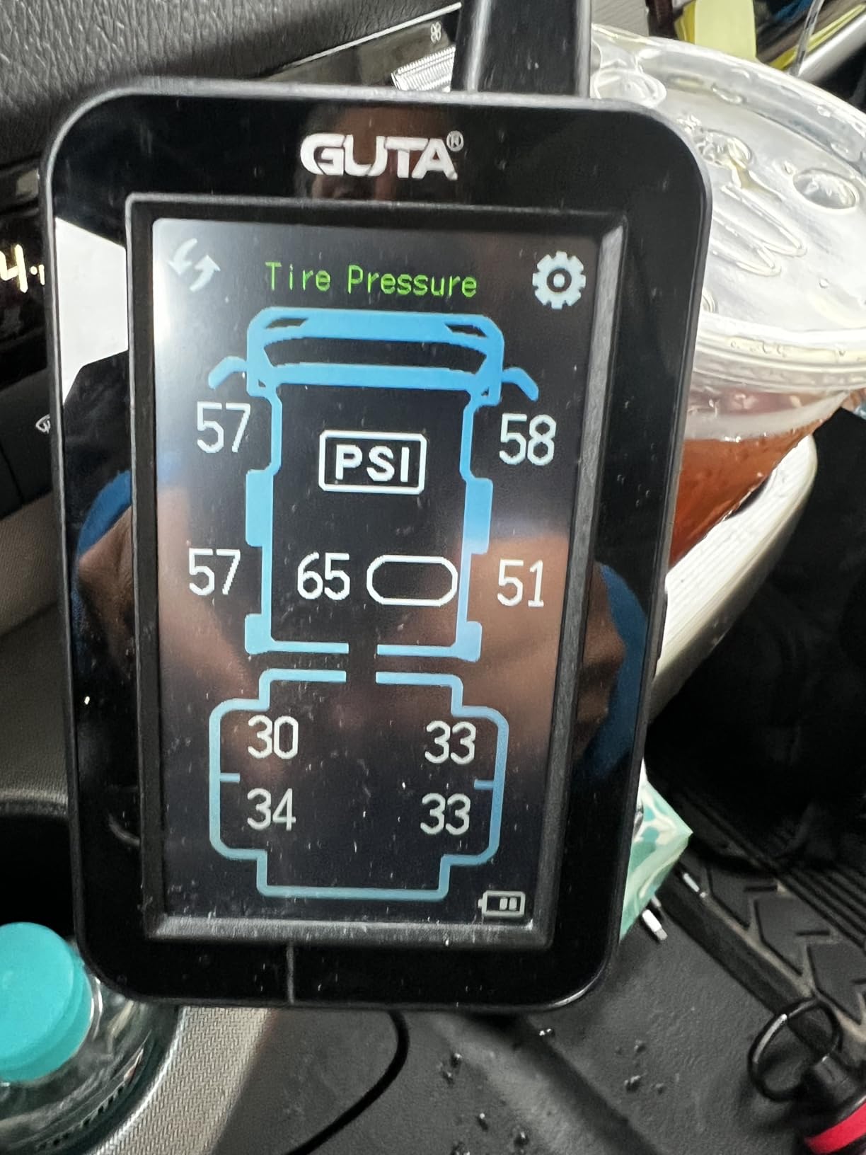 GUTA GT80 RV Tire Pressure Monitoring System, 10 Flow-Thru Sensors TPMS | 4.3