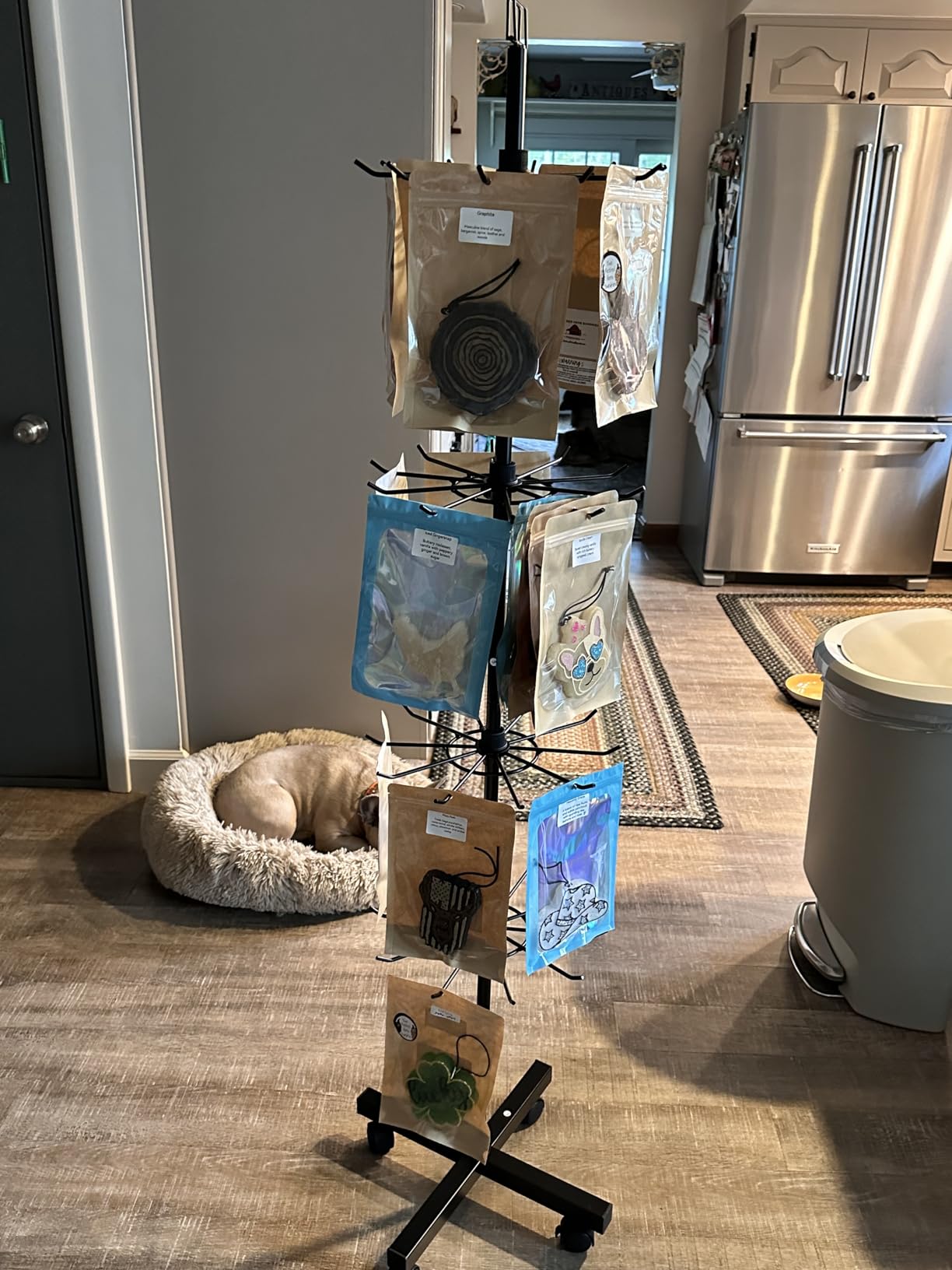 5 Tier Retail Display Stand Store Display Rack, Black | Metal Spinning Display Stand Rack with Wheels Keychain Jewelry Stocking Hat Display Stand with Hooks for Malls, Retail Store customer photo 2