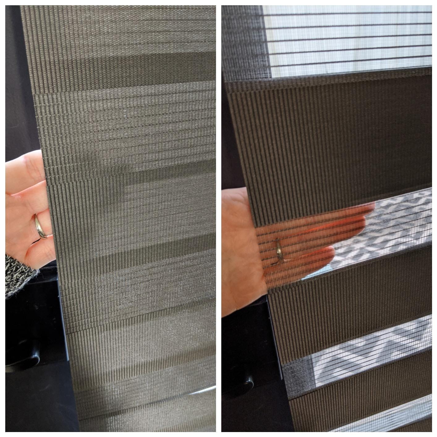 Foiresoft Zebra Blinds W35 x H64 Inch Dual Layer [Basic,White] customer photo 2