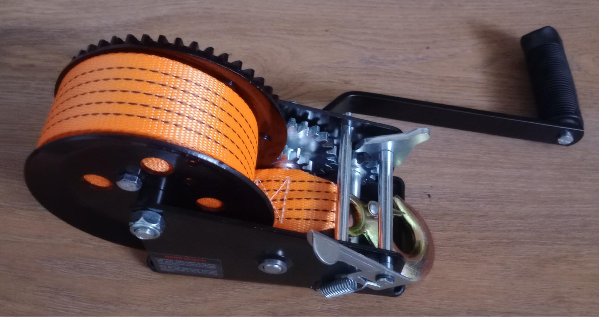 Kolvoii 3500 lb Boat Trailer Winch, 33 ft Strap, 2-Speed 4:1/8:1, Blue customer photo 2