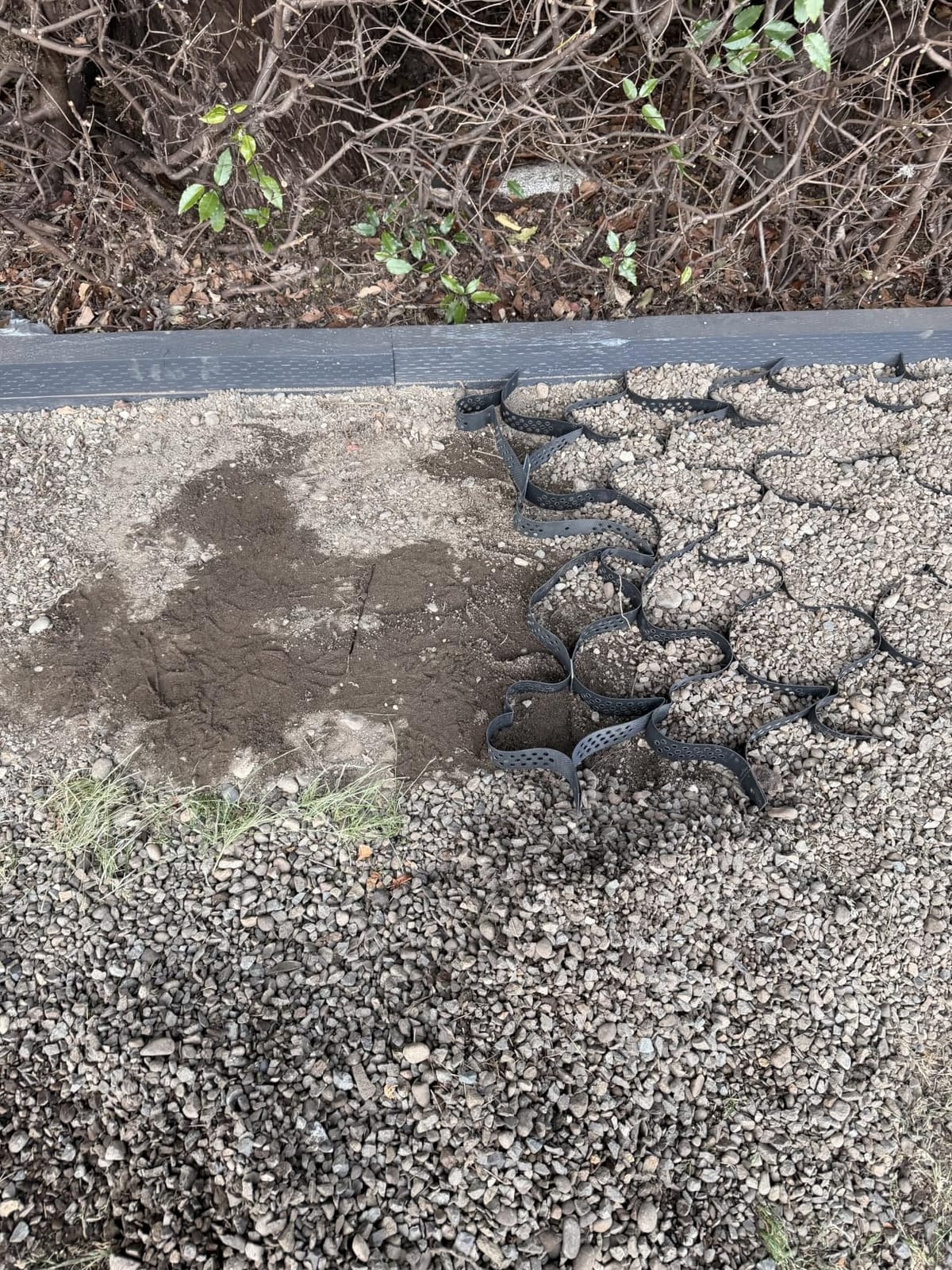 Gravel Grid 4.4x33 FT with 20Pcs Landscape Staples, 2'' Thick Geogrid Ground Grid 2200 lbs per Sq Ft Erosion Control Geo Grid for Driveway, Walkway, Horse Paddock, Patio, Parking Lot, Slope customer photo 1