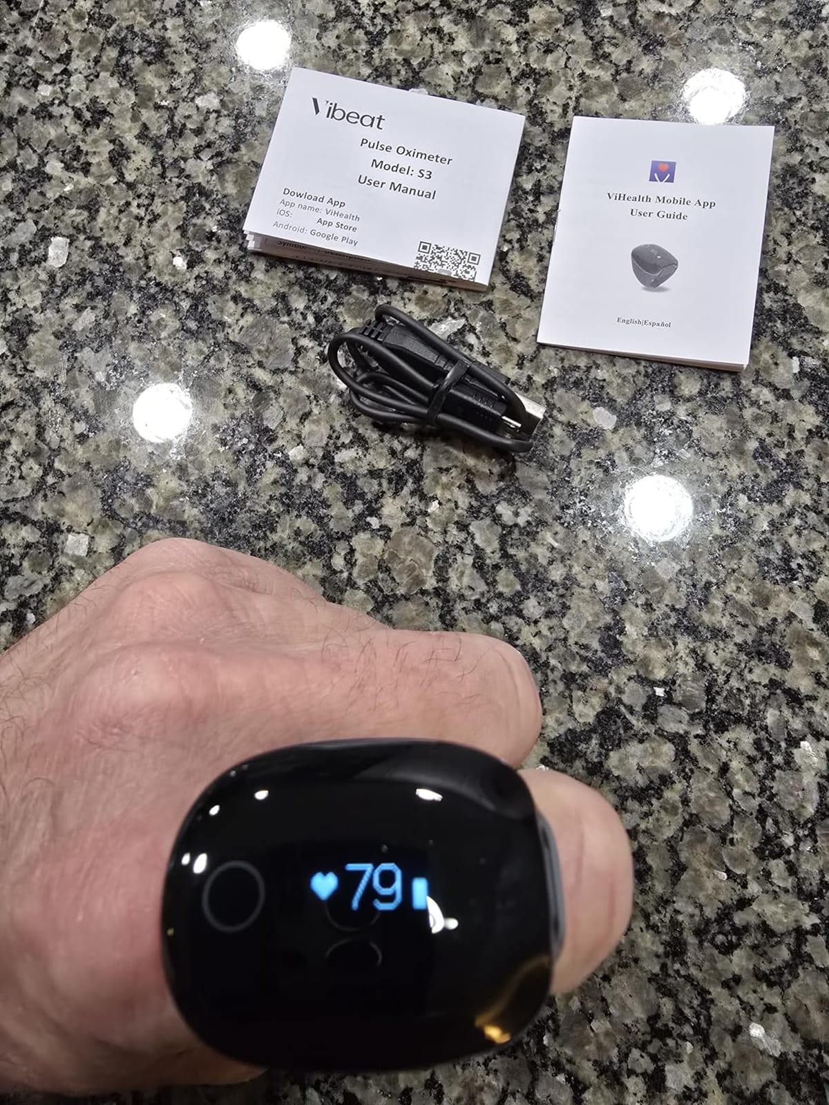 Vibeat OxyRing Continuous Pulse Oximeter - Bluetooth Oxygen Monitor with Free PC & APP Report, Wearable Finger Oxygen Meter for 16hrs Oxygen Level & Heart Rate Recording customer photo 2
