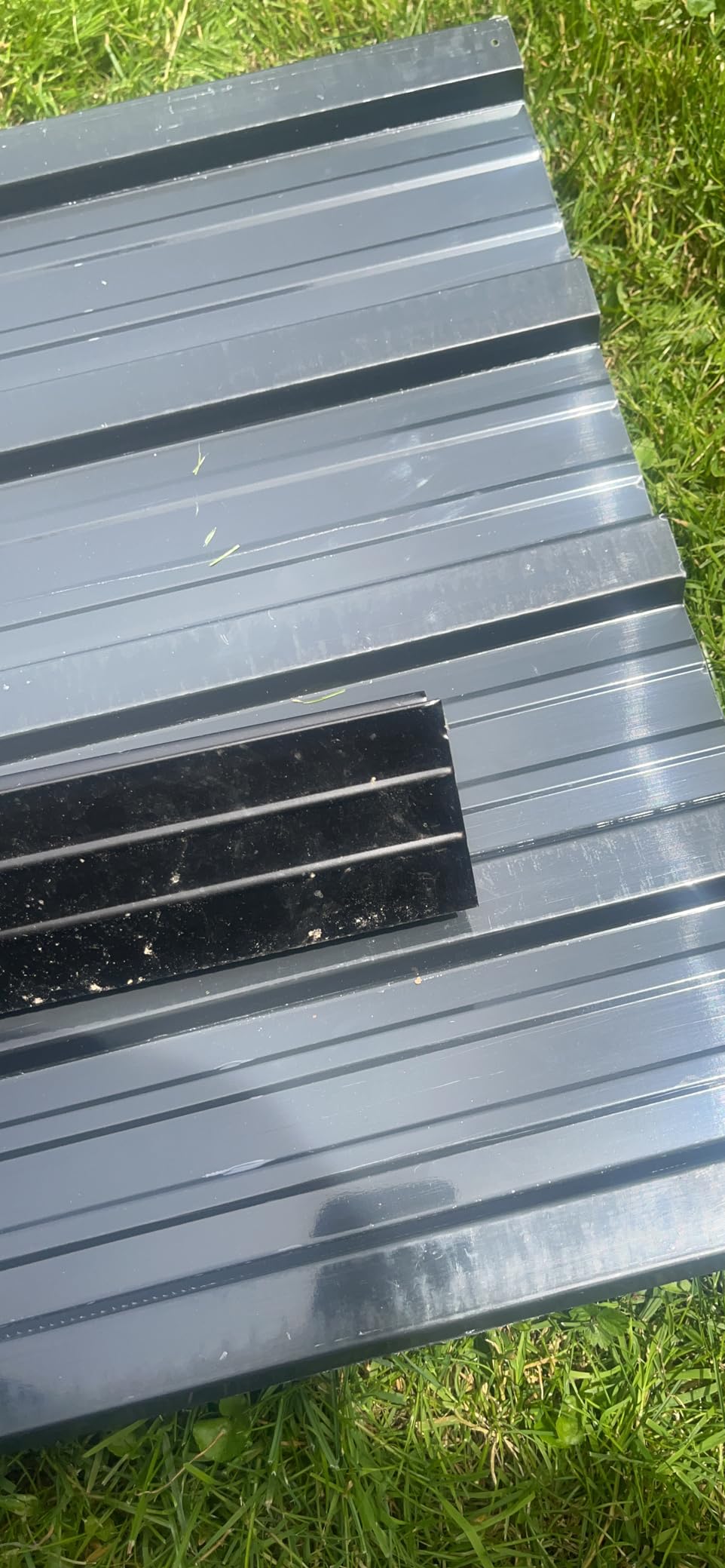 Corrugated Roofing Panels Galvanized Steel Roof Panels, L42.52×W16.77 Inch Heavy Duty Metal Roof Panels, Roof Protector for Garages, Sheds, Stables and Mobile Homes, Black, 10PCS customer photo 2