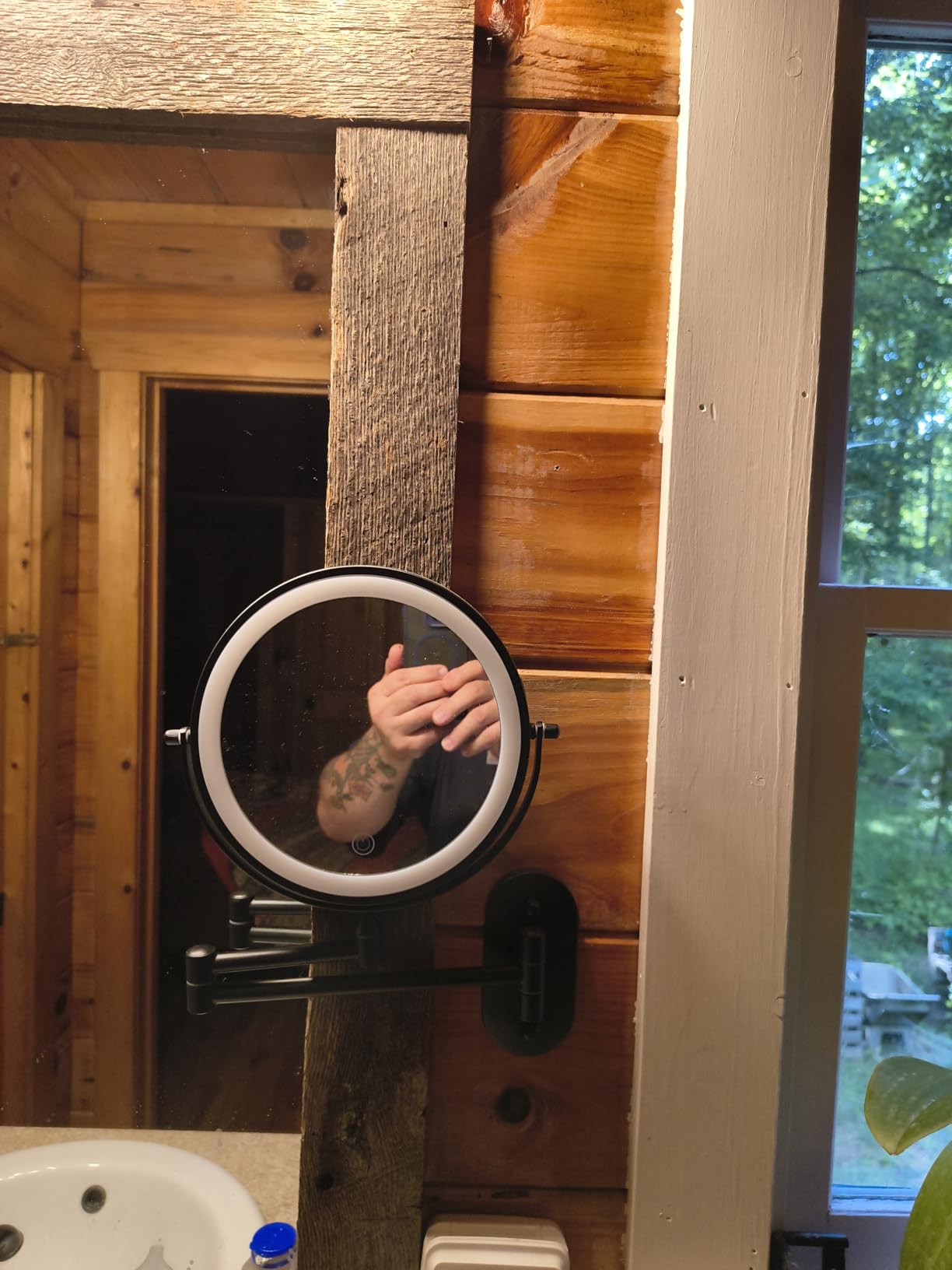 VFD 8'' 30X/1X Wall Mounted Lighted Magnifying Makeup Mirror with Lights customer photo 2