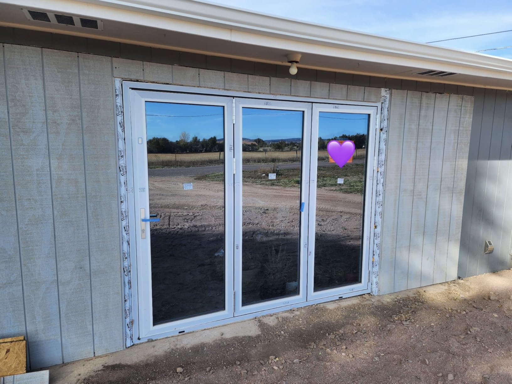 3 Panel, Folded Out, Left to Right, (0L3R) Outswing, Folding Patio Door, Aluminum Folding Door (Black, W108*H80) customer photo 1