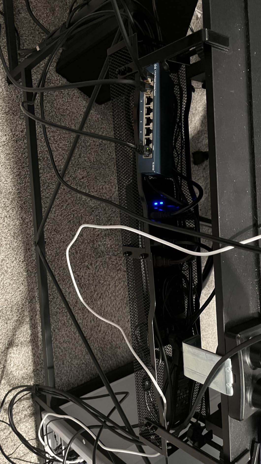 Cable Management, 25'' Cable Management Under Desk, Cable Tray | No Drill Under Desk Cable Management Tray, Cord Organizer with Clamp for Standing Desk, Desk Organizer for Home Office customer photo 2