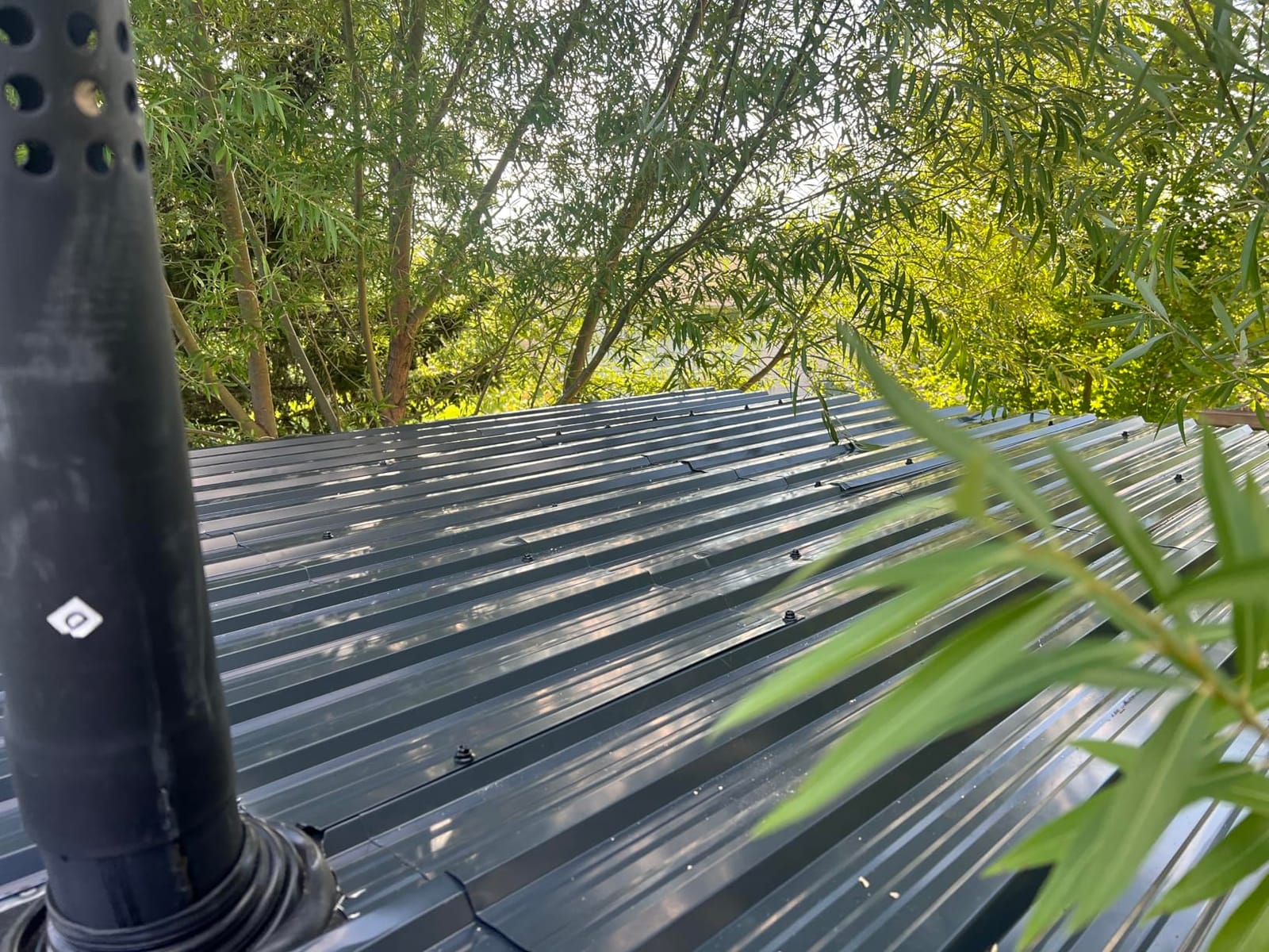 Metal Roofing Panels - 20 Pcs Waterproof Heavy Duty Metal Roof Panels Galvanized Steel Corrugated Tin Roof Panel for Carports Tool Sheds Patio Porch Pergola, Easy to Install Black, 42.52x17.7in customer photo 1